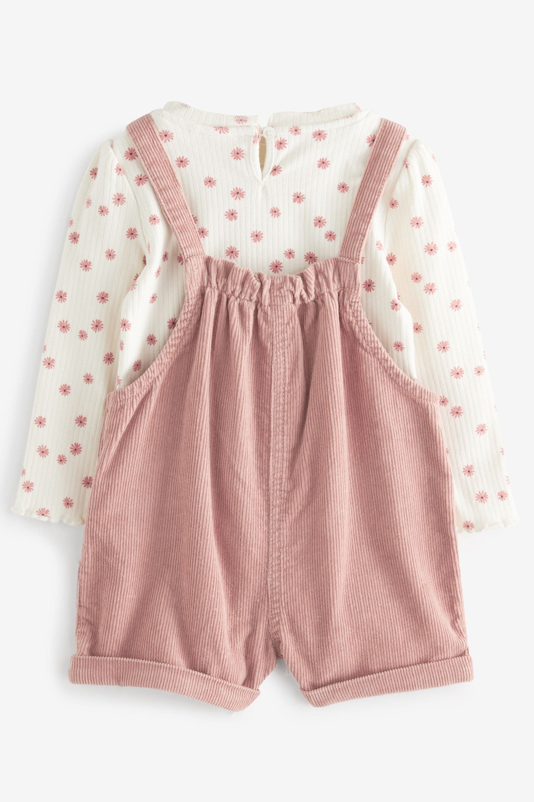 Pink Cord Dungaree 3 Piece Set (3mths-7yrs)