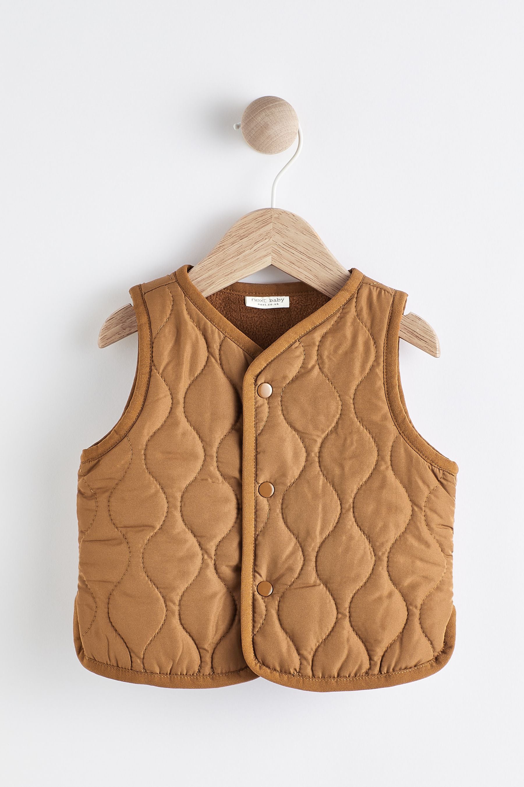 Rust Brown Quilted Baby Gilet (0mths-2yrs)