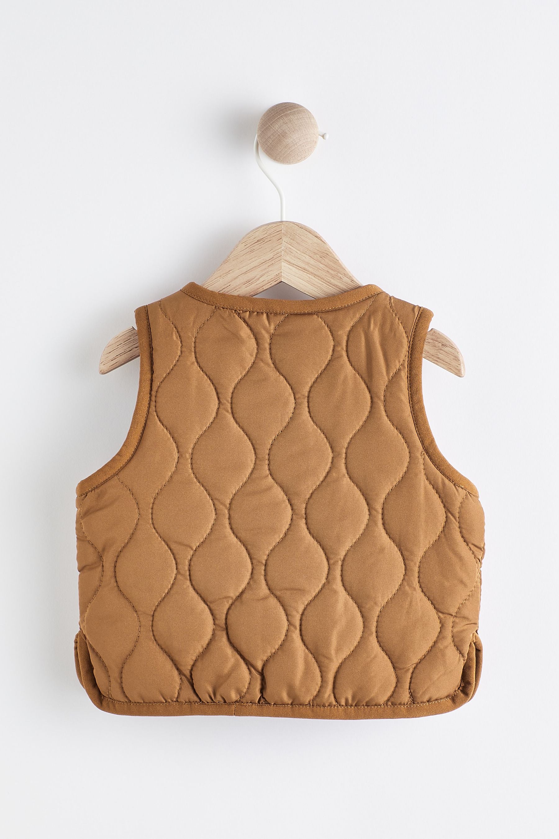 Rust Brown Quilted Baby Gilet (0mths-2yrs)