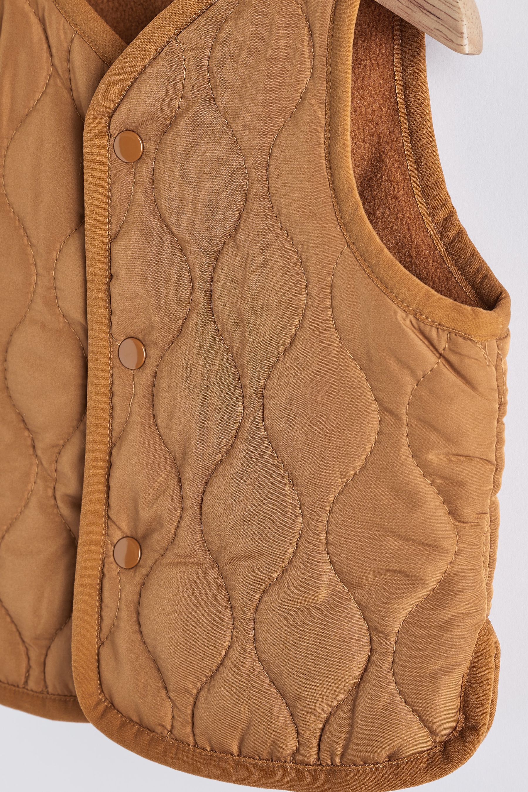 Rust Brown Quilted Baby Gilet (0mths-2yrs)