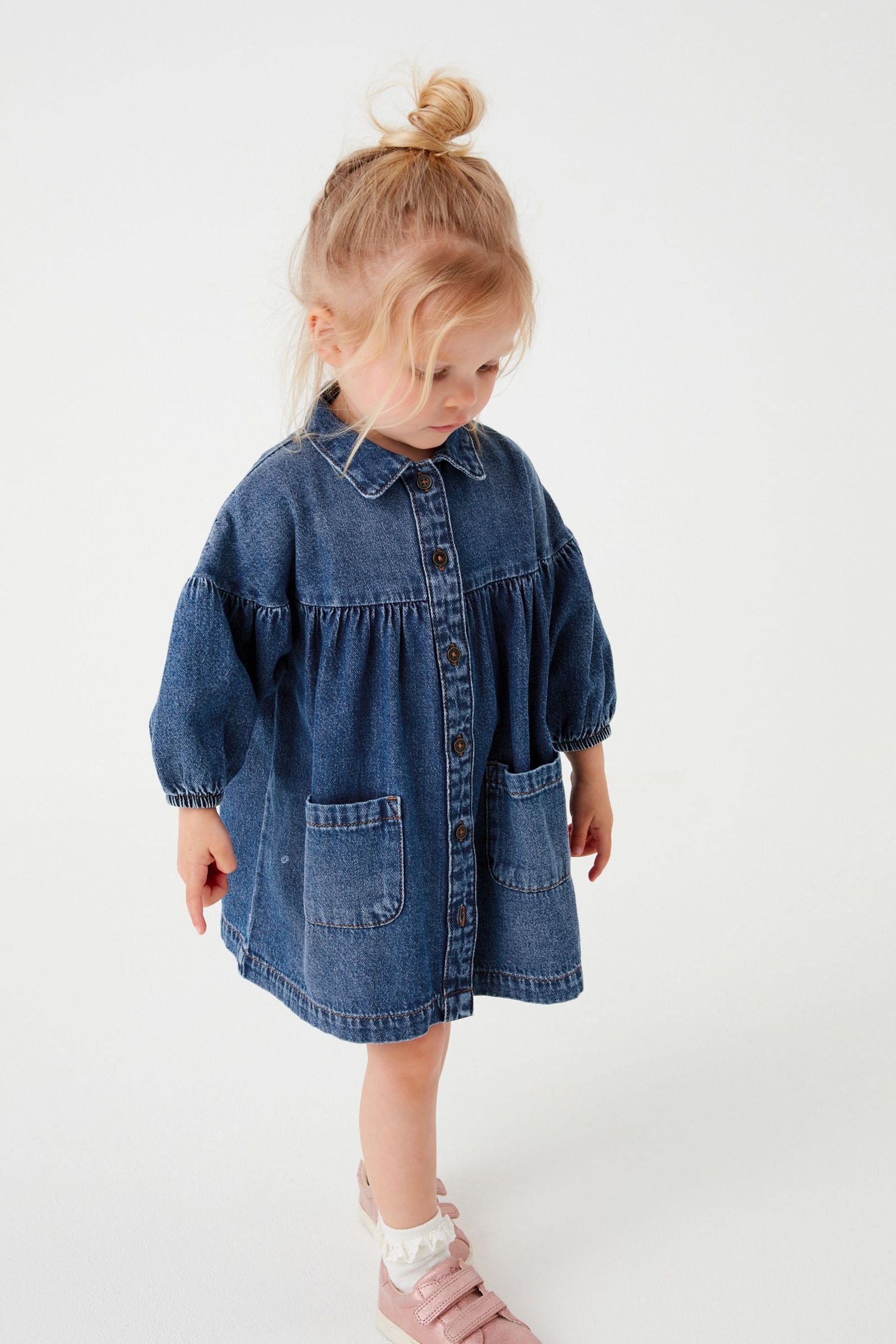 Blue Denim Cotton Shirt Dress (3mths-8yrs)