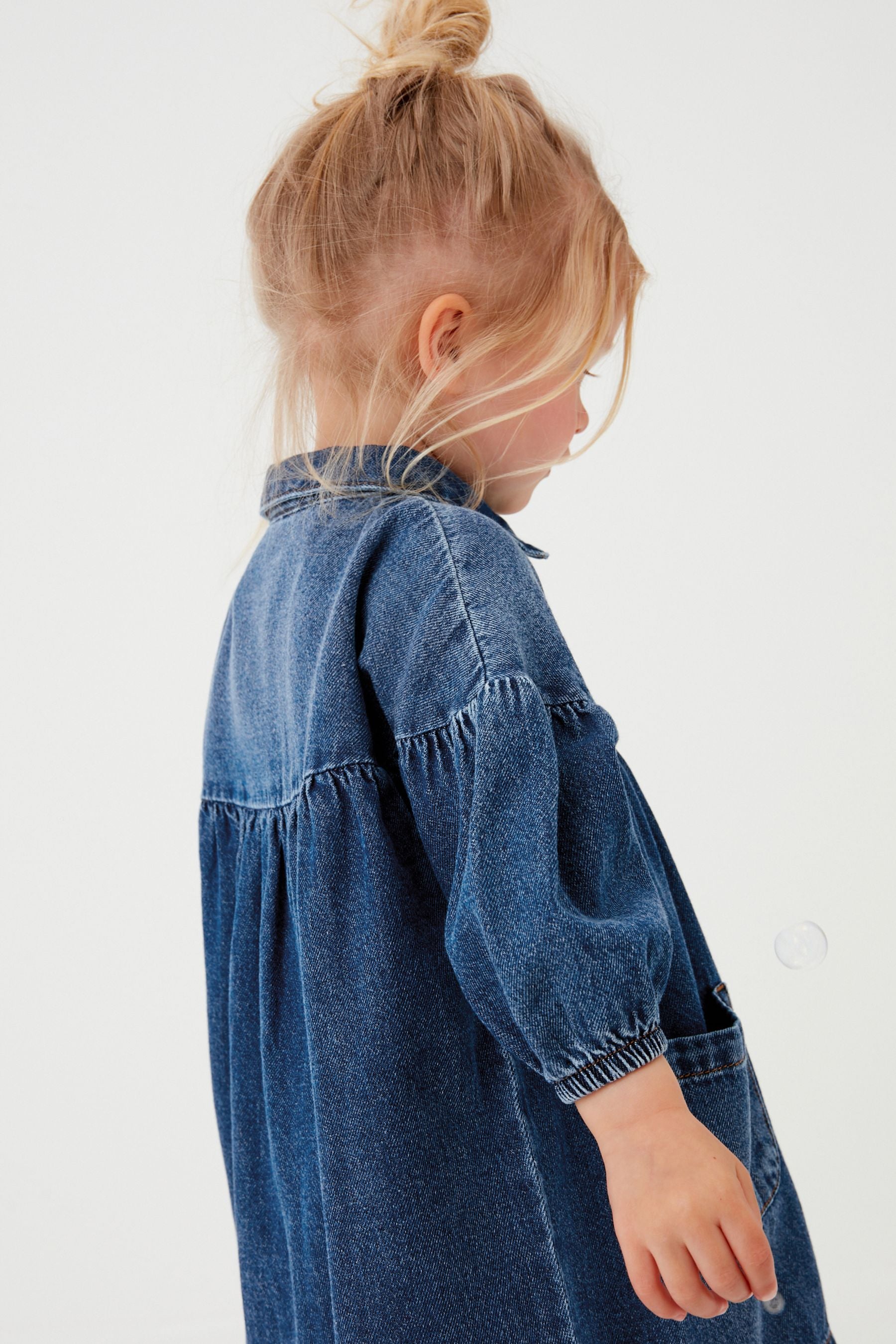 Blue Denim Cotton Shirt Dress (3mths-8yrs)