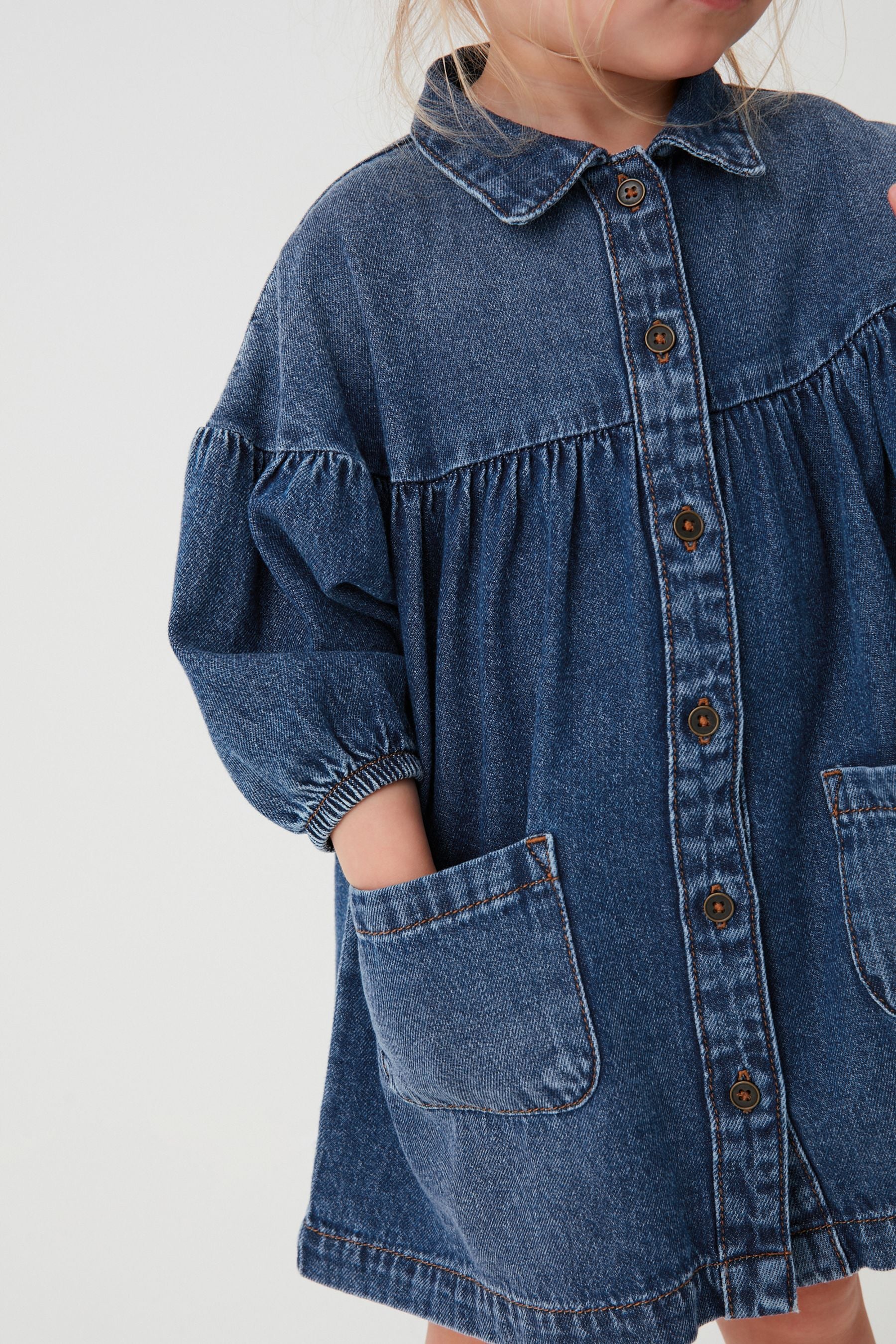 Blue Denim Cotton Shirt Dress (3mths-8yrs)