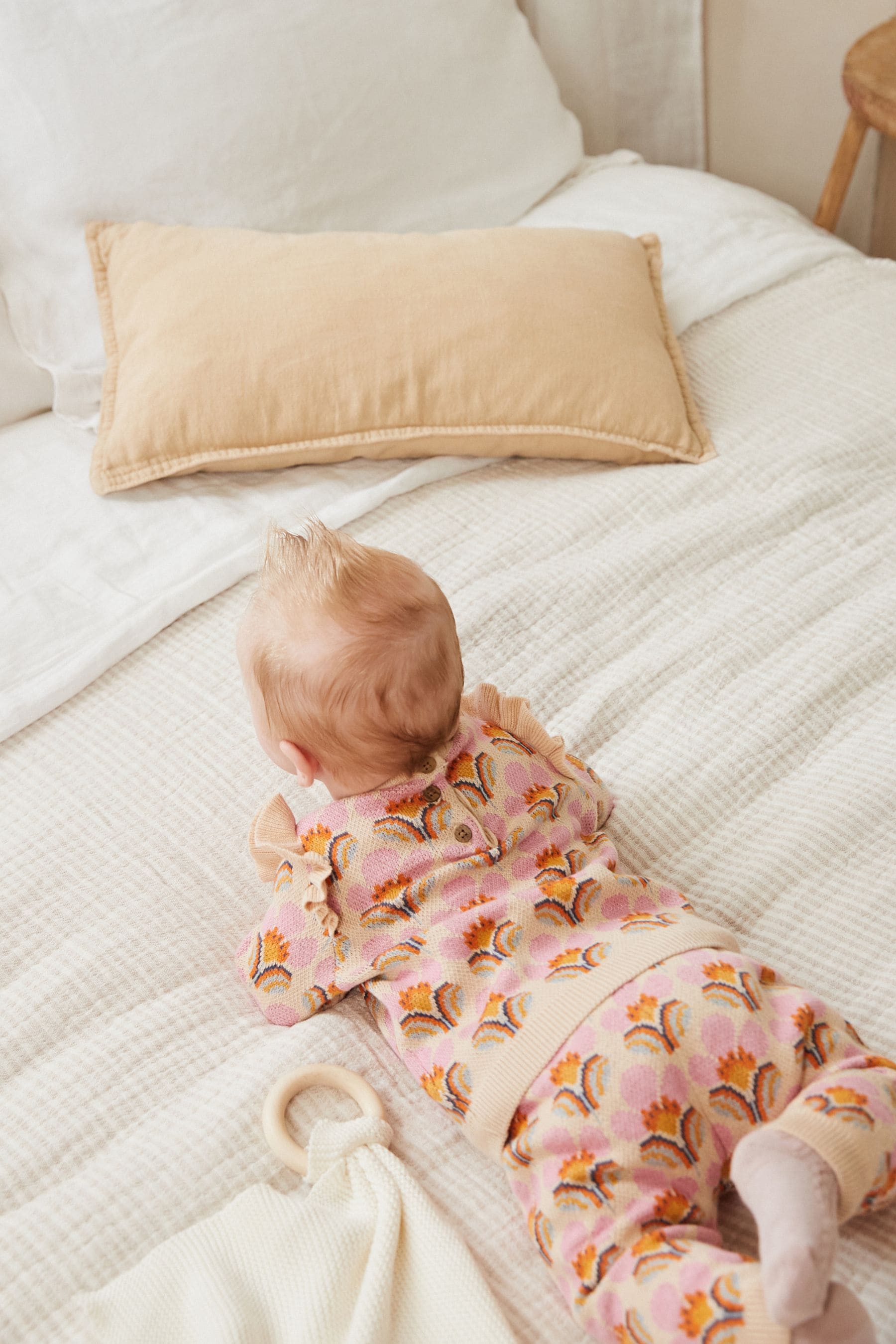 Pink Floral Two Piece Baby Knit Jumper And Leggings Set (0mths-2yrs)