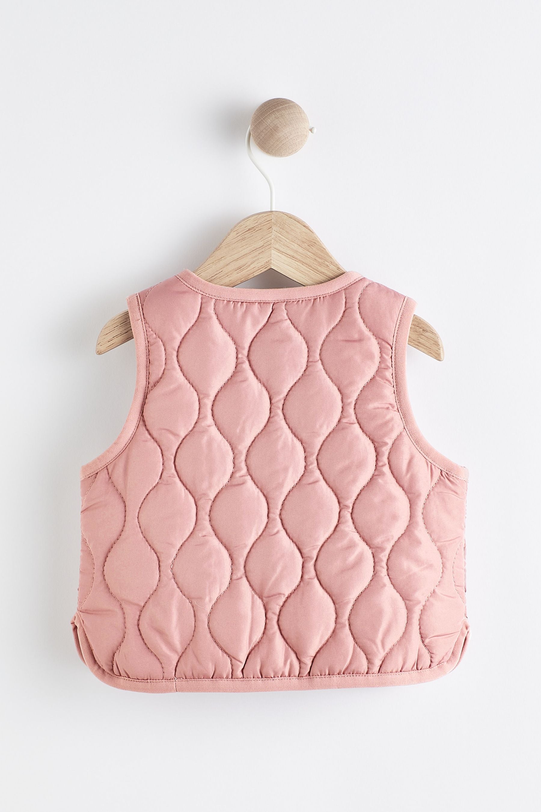 Pink Quilted Baby Gilet (0mths-2yrs)