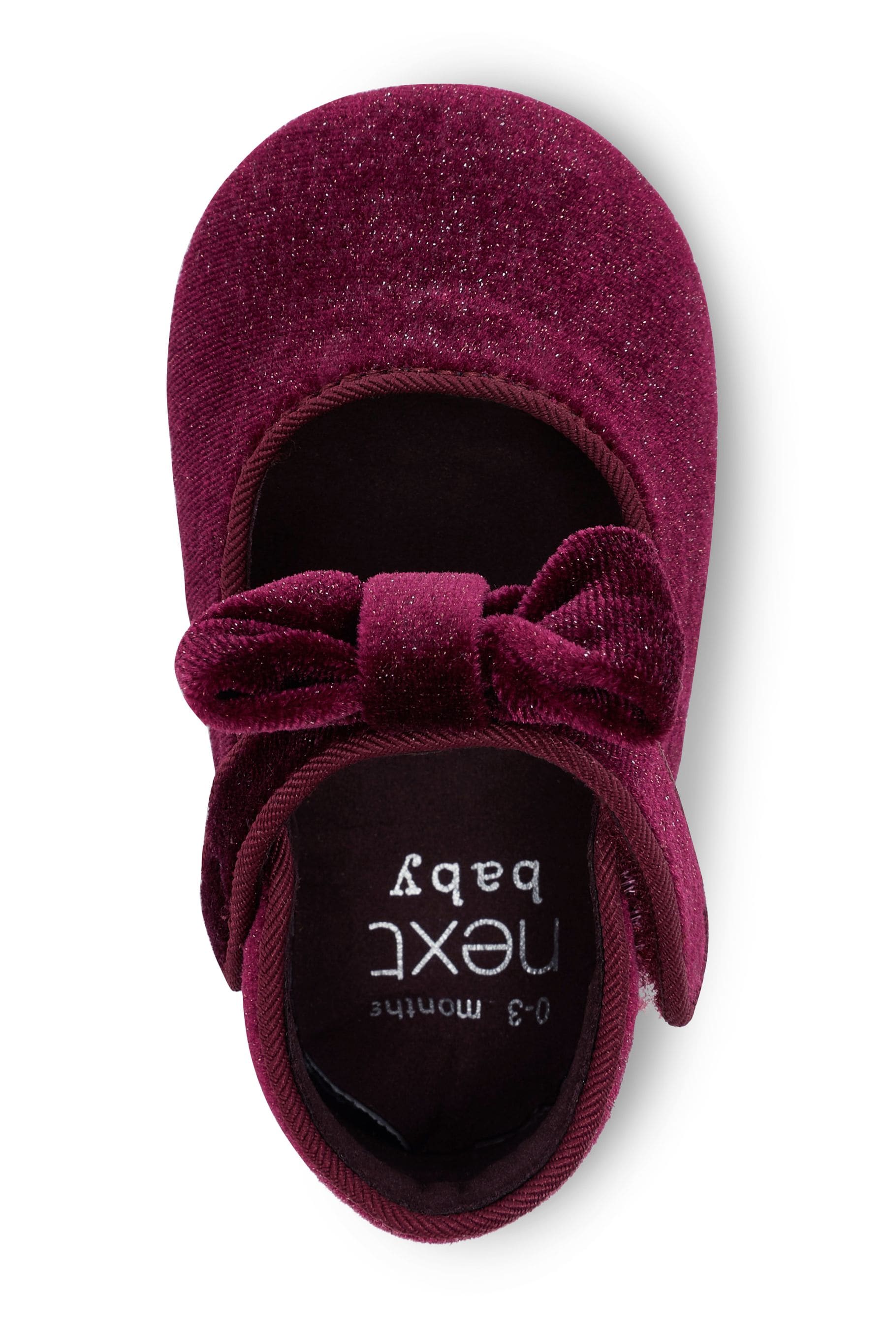 Berry Red Velvet Occasion Mary Jane Baby Shoes (0-18mths)