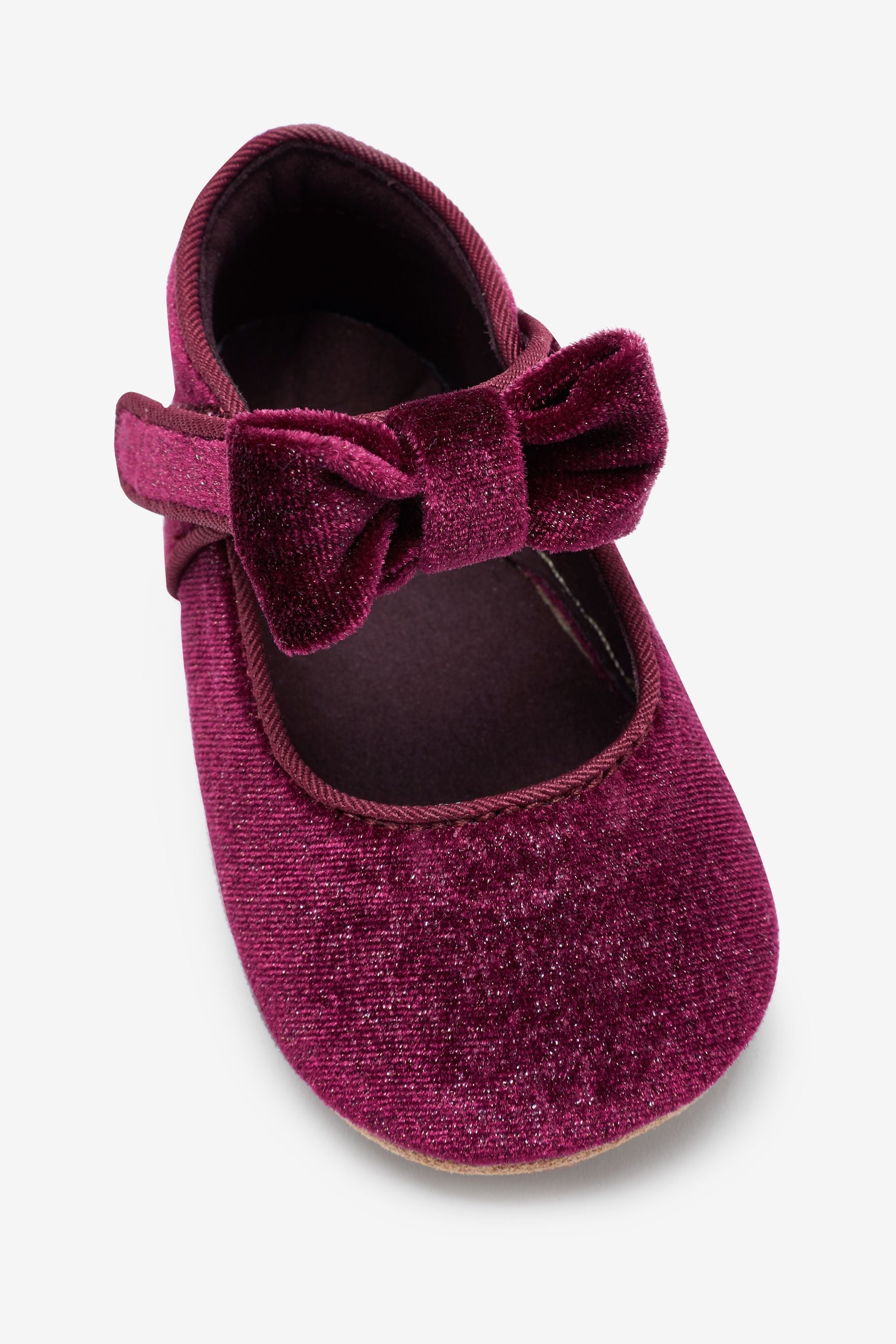 Berry Red Velvet Occasion Mary Jane Baby Shoes (0-18mths)