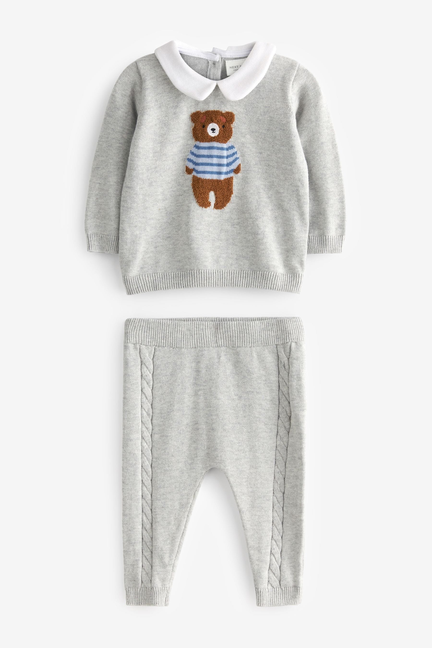 Grey bear Two Piece Baby Knit Set (0mths-2yrs)