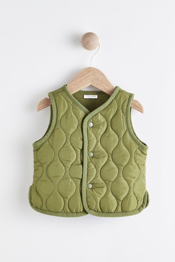 Green Quilted Baby Gilet (0mths-2yrs)