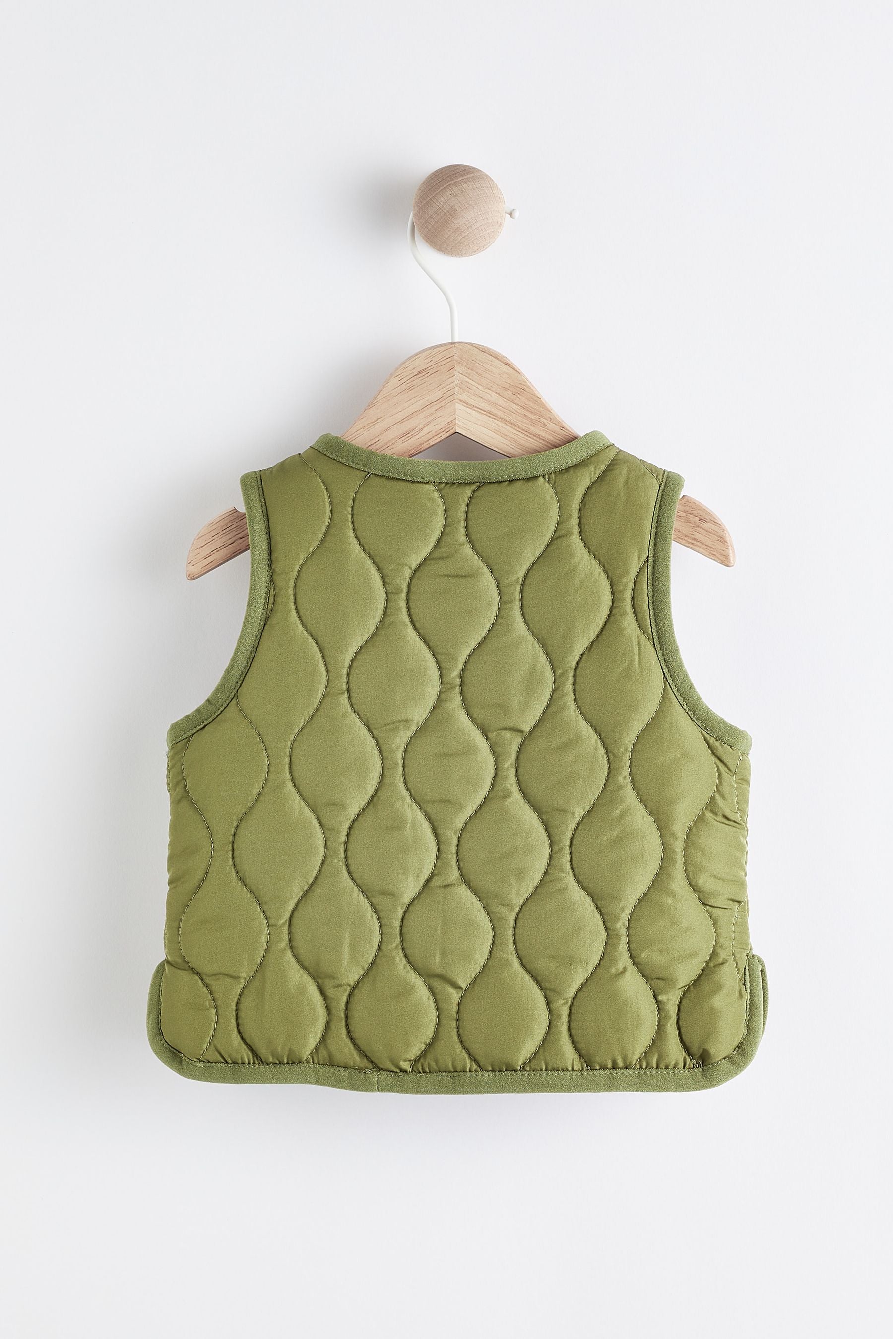 Green Quilted Baby Gilet (0mths-2yrs)