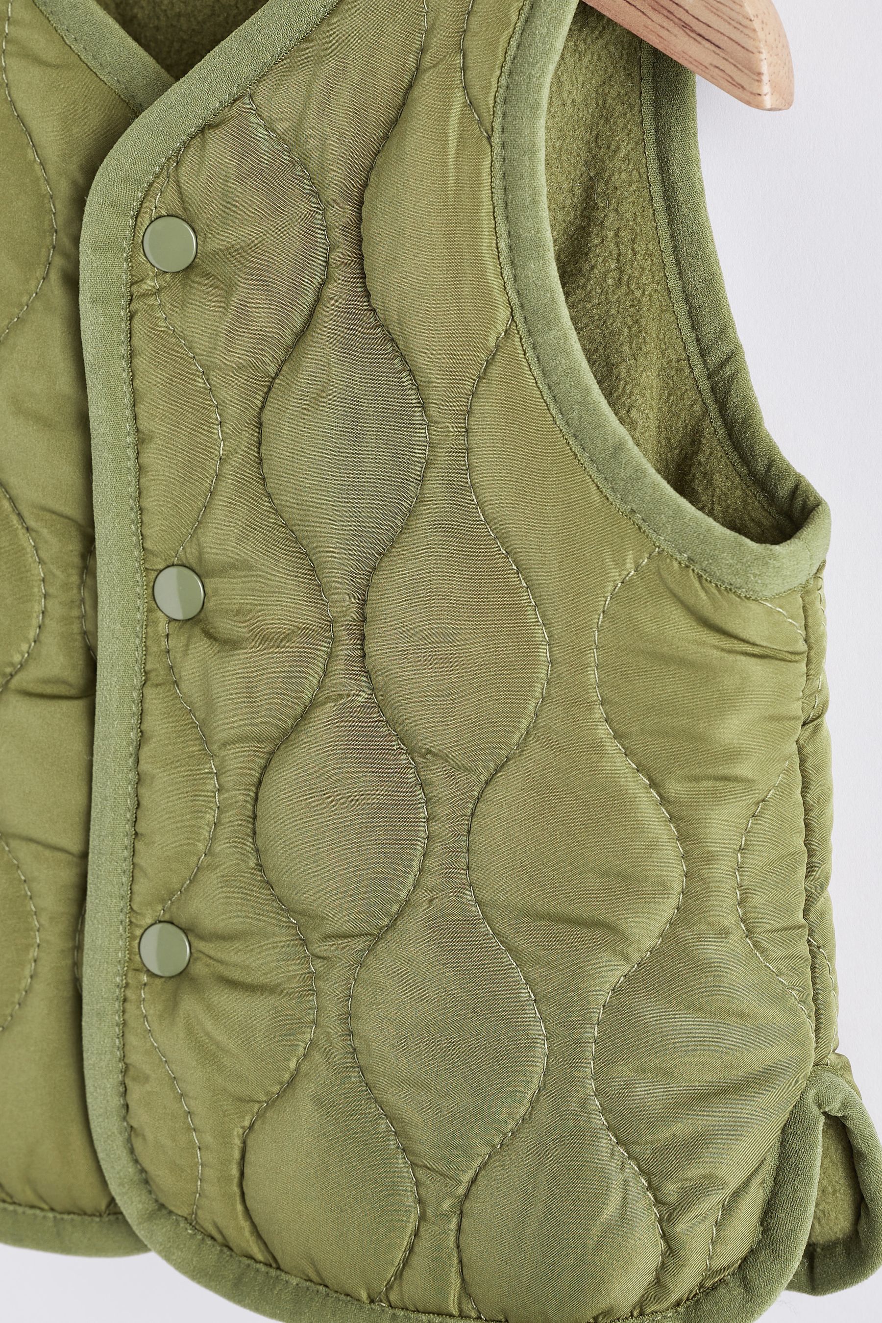 Green Quilted Baby Gilet (0mths-2yrs)