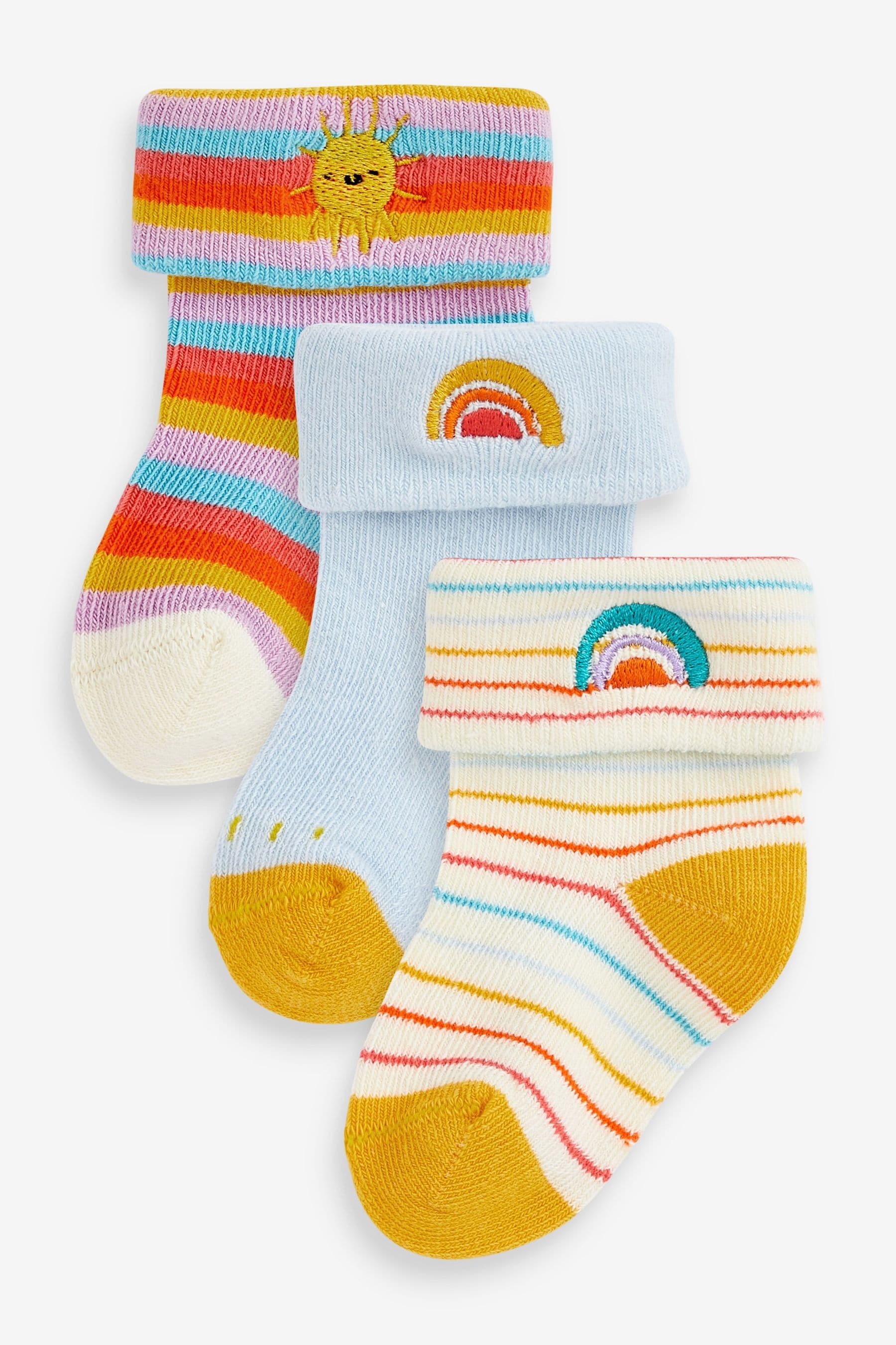 Multi Rainbow Baby Socks 3 Pack (0-12mths)