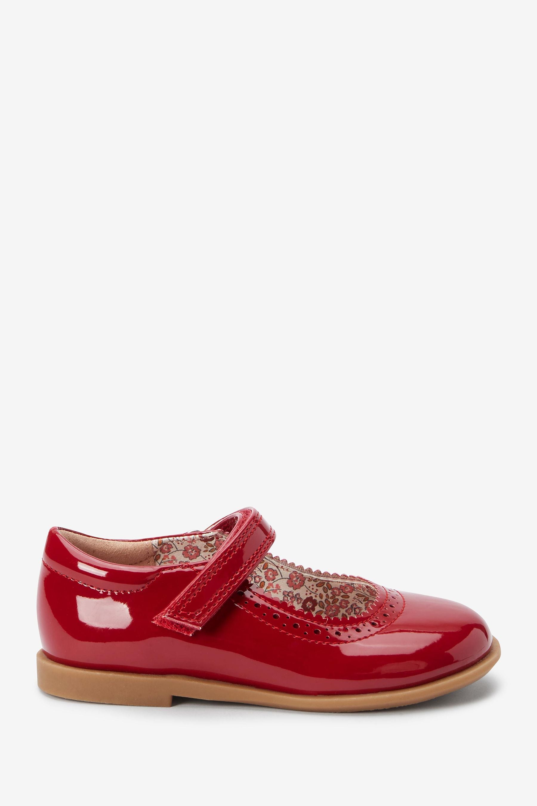 Red Brogue Mary Jane Shoes