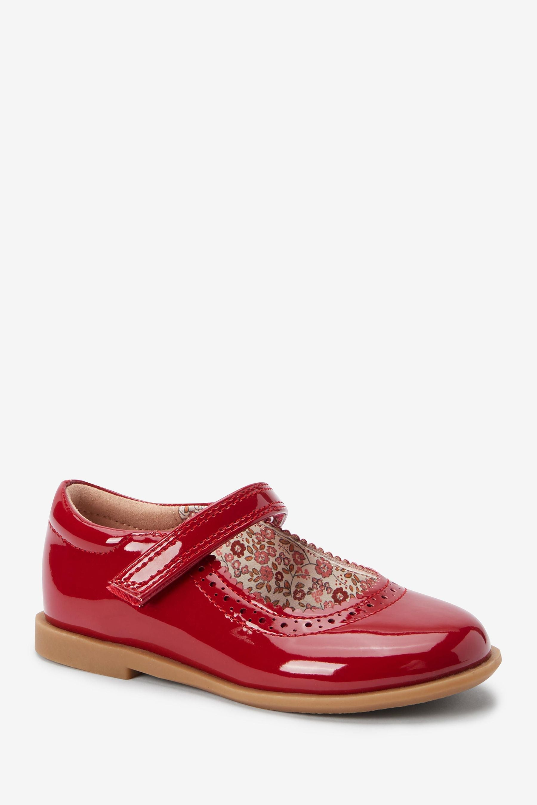 Red Brogue Mary Jane Shoes