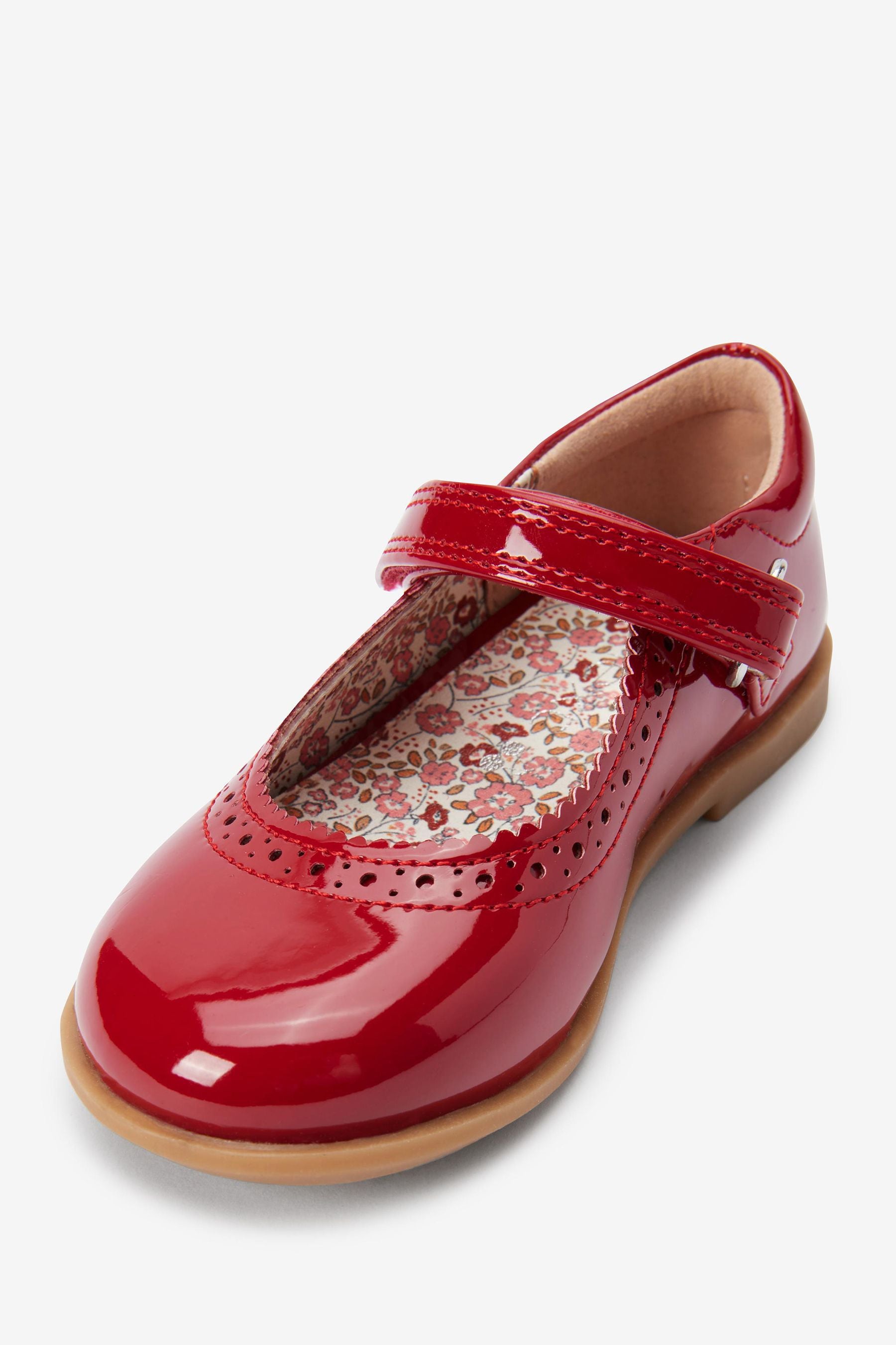 Red Brogue Mary Jane Shoes