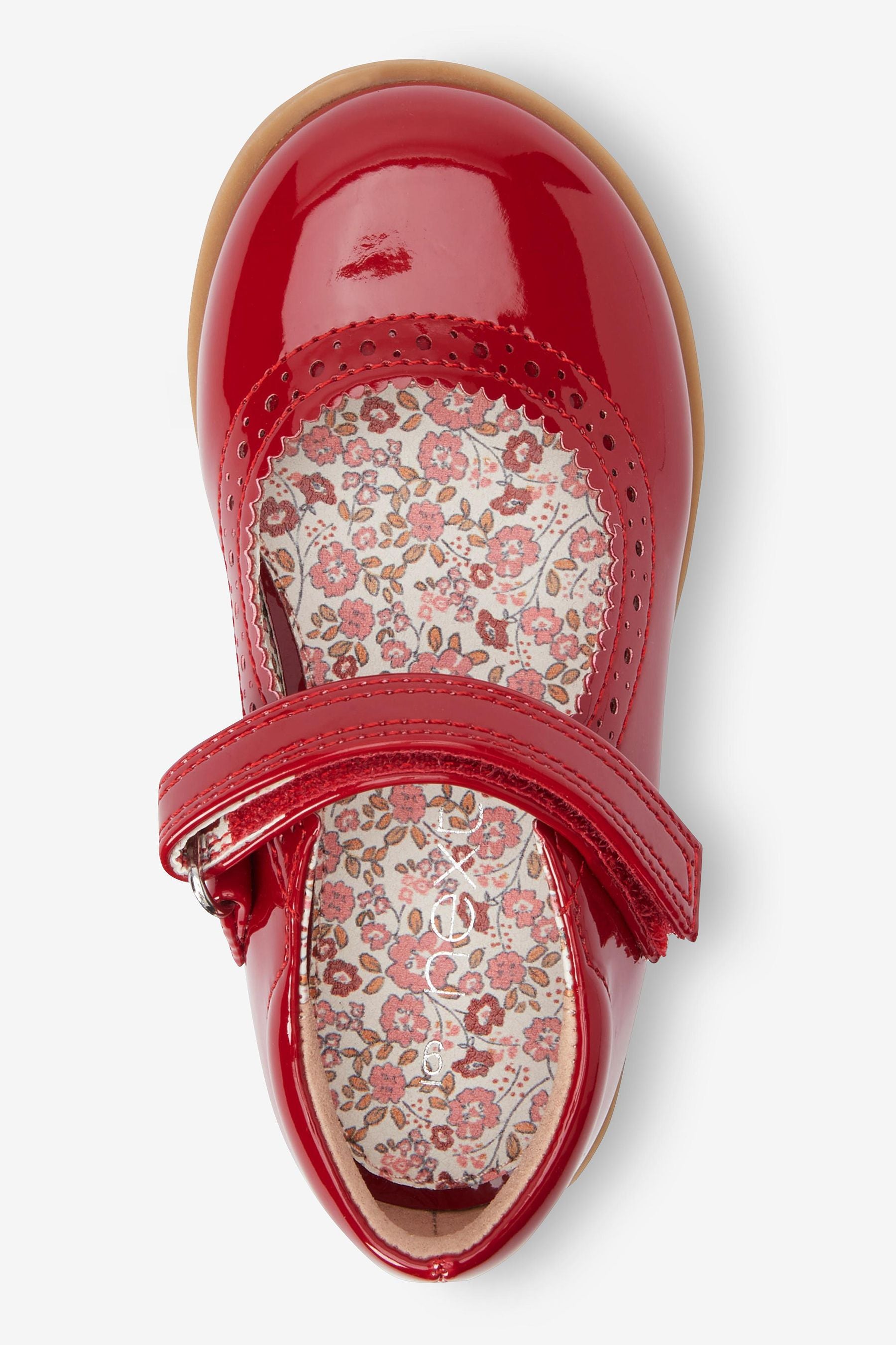 Red Brogue Mary Jane Shoes