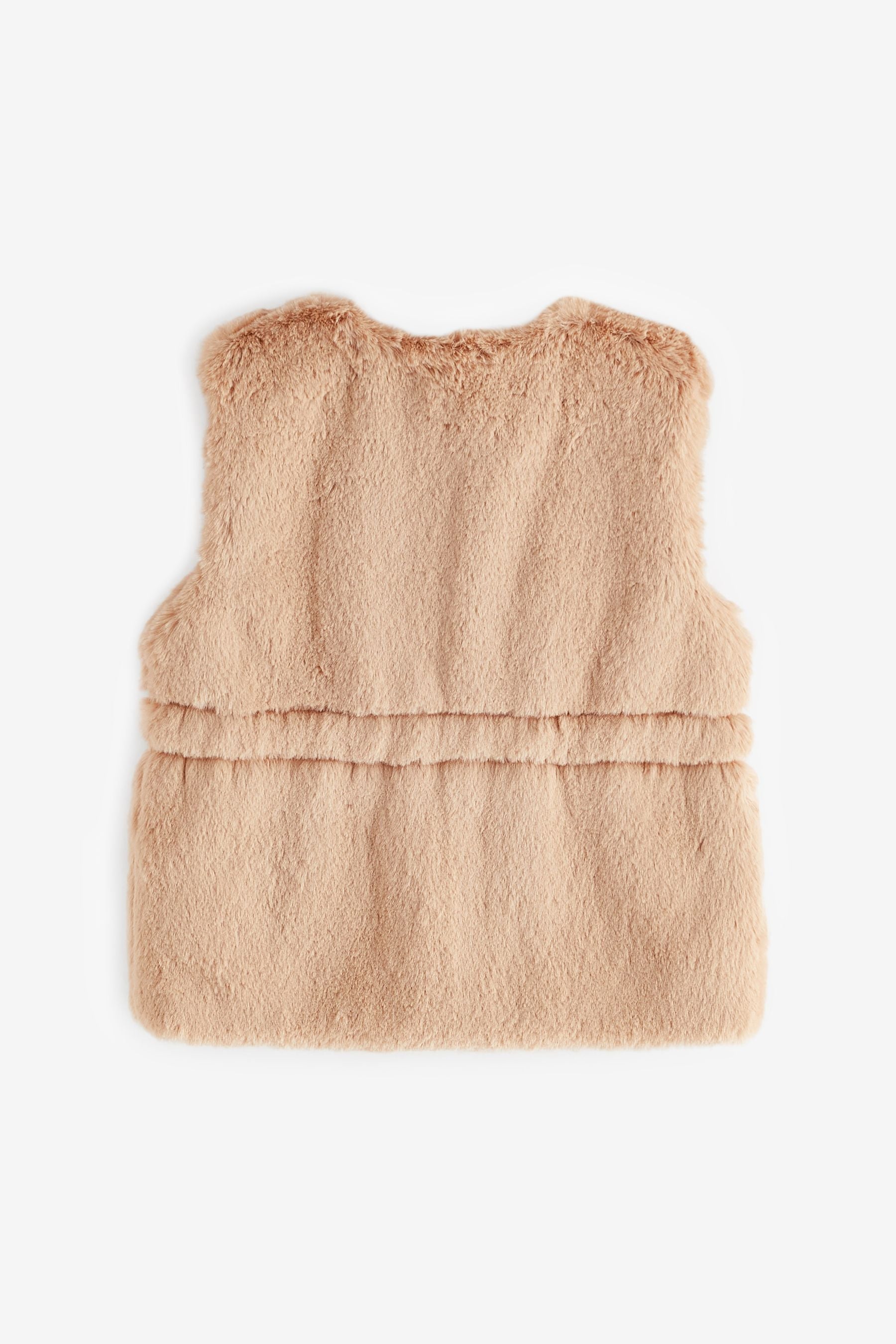 Camel Brown Faux Fur Gilet (3mths-7yrs)