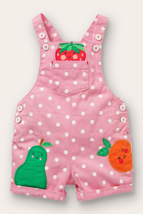 Boden Pink Short Woven Dungarees