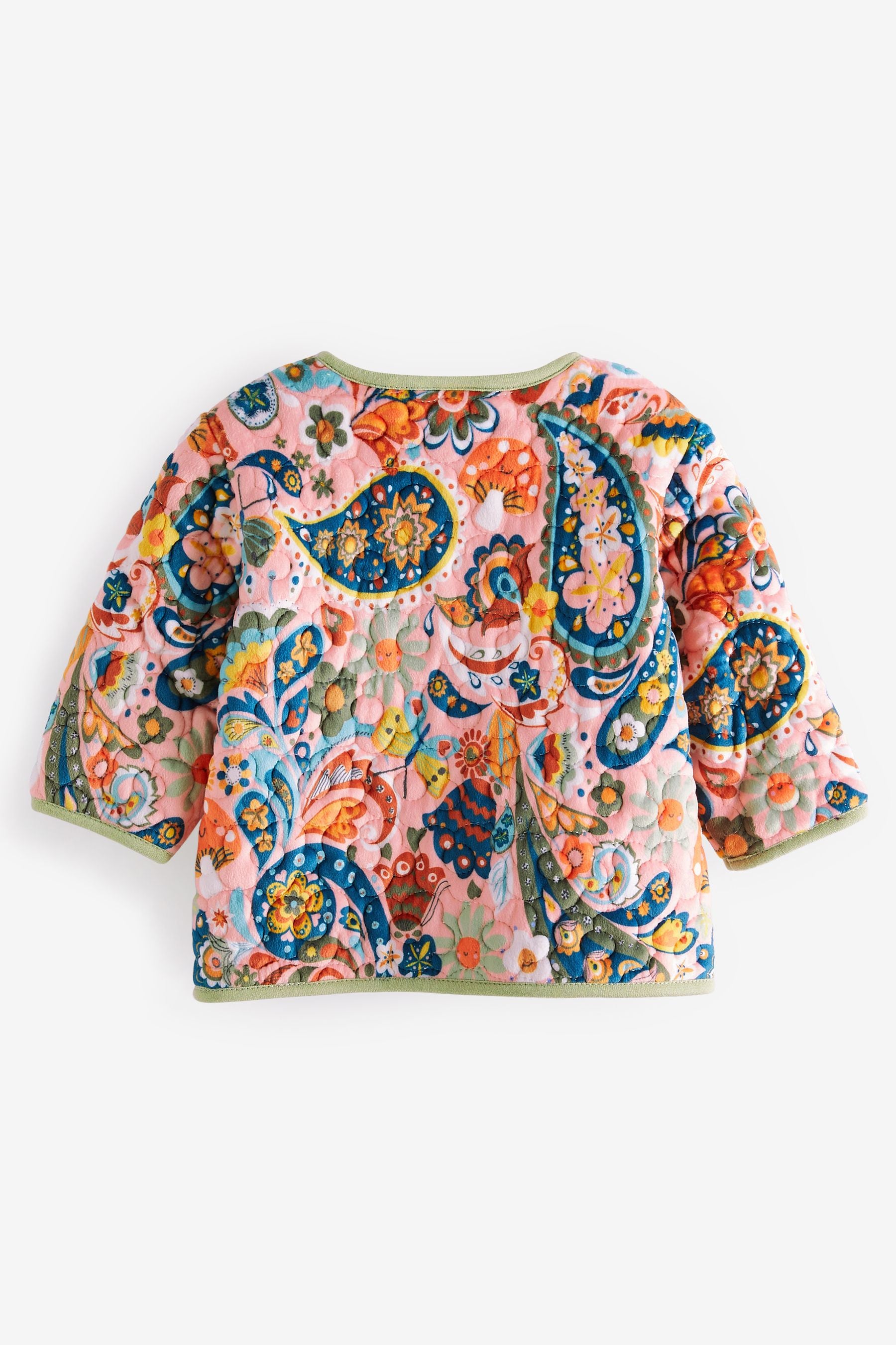 Multi Baby Velour Paisley Print Quilted Jacket (0mths-2yrs)