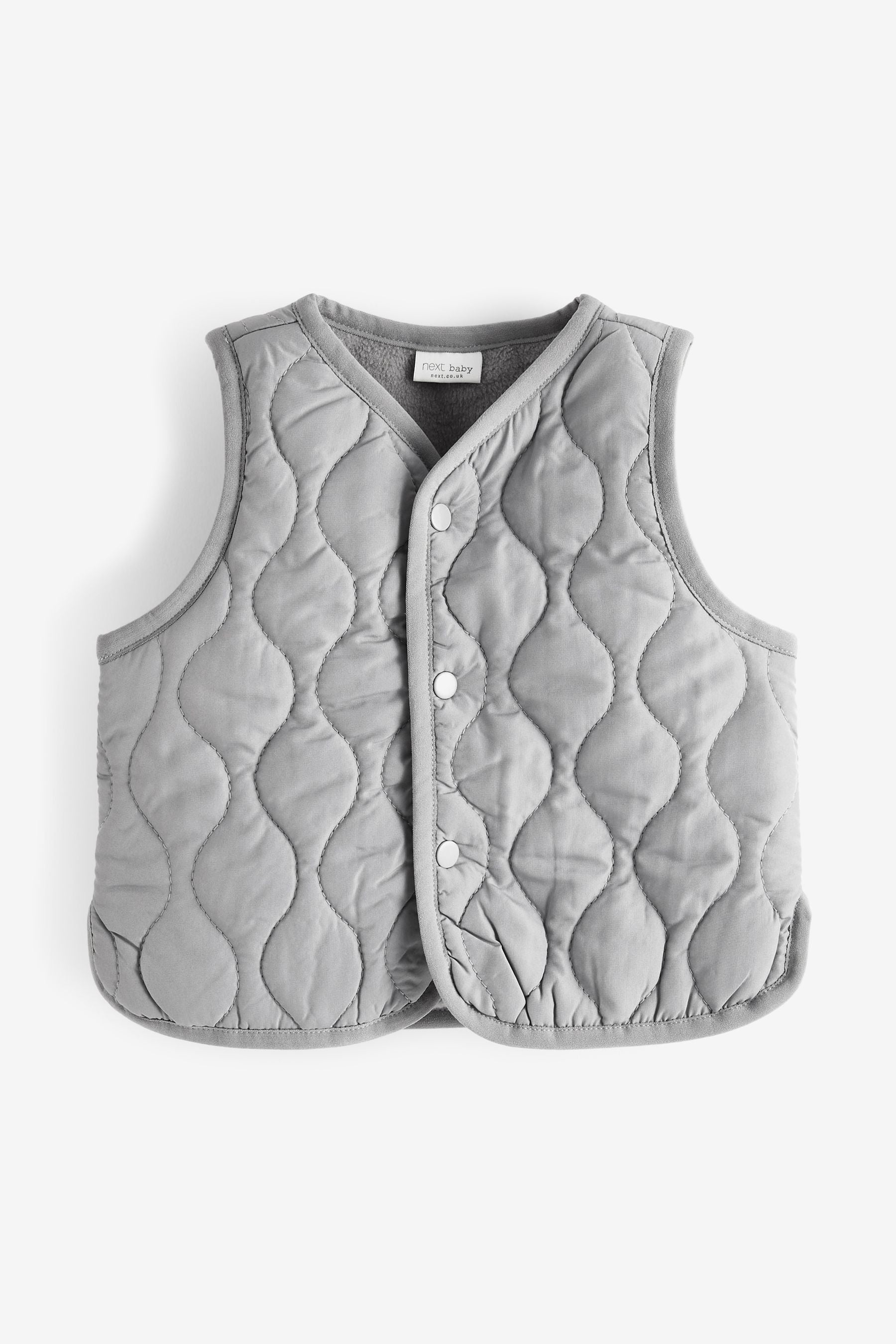 Grey Quilted Baby Gilet (0mths-2yrs)