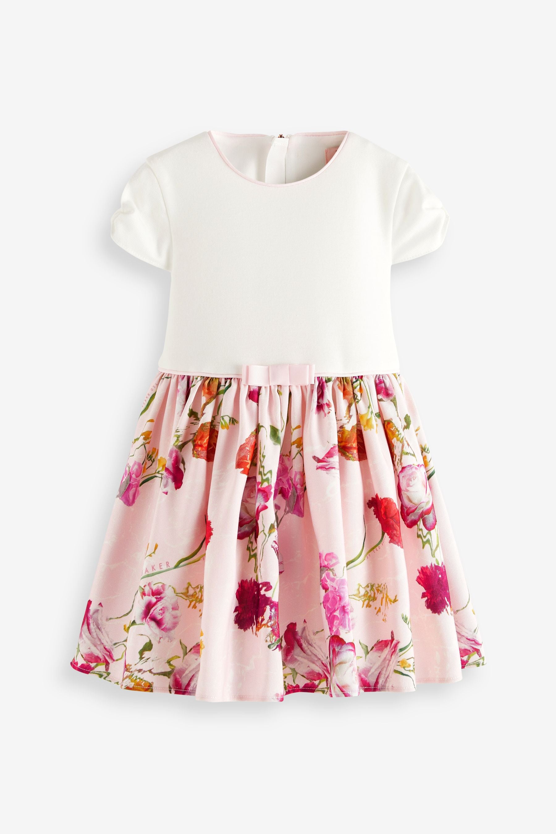 White/Pink Baker by Ted Baker White Floral Mockable Dress