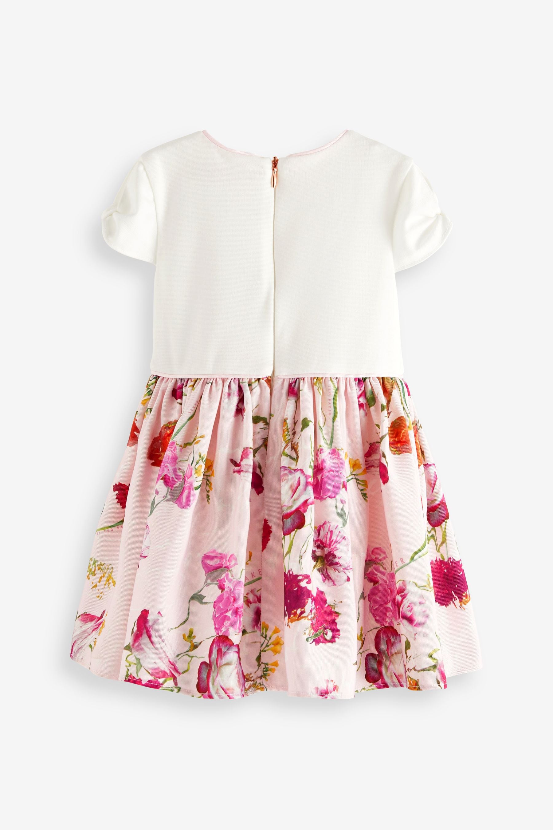 White/Pink Baker by Ted Baker White Floral Mockable Dress