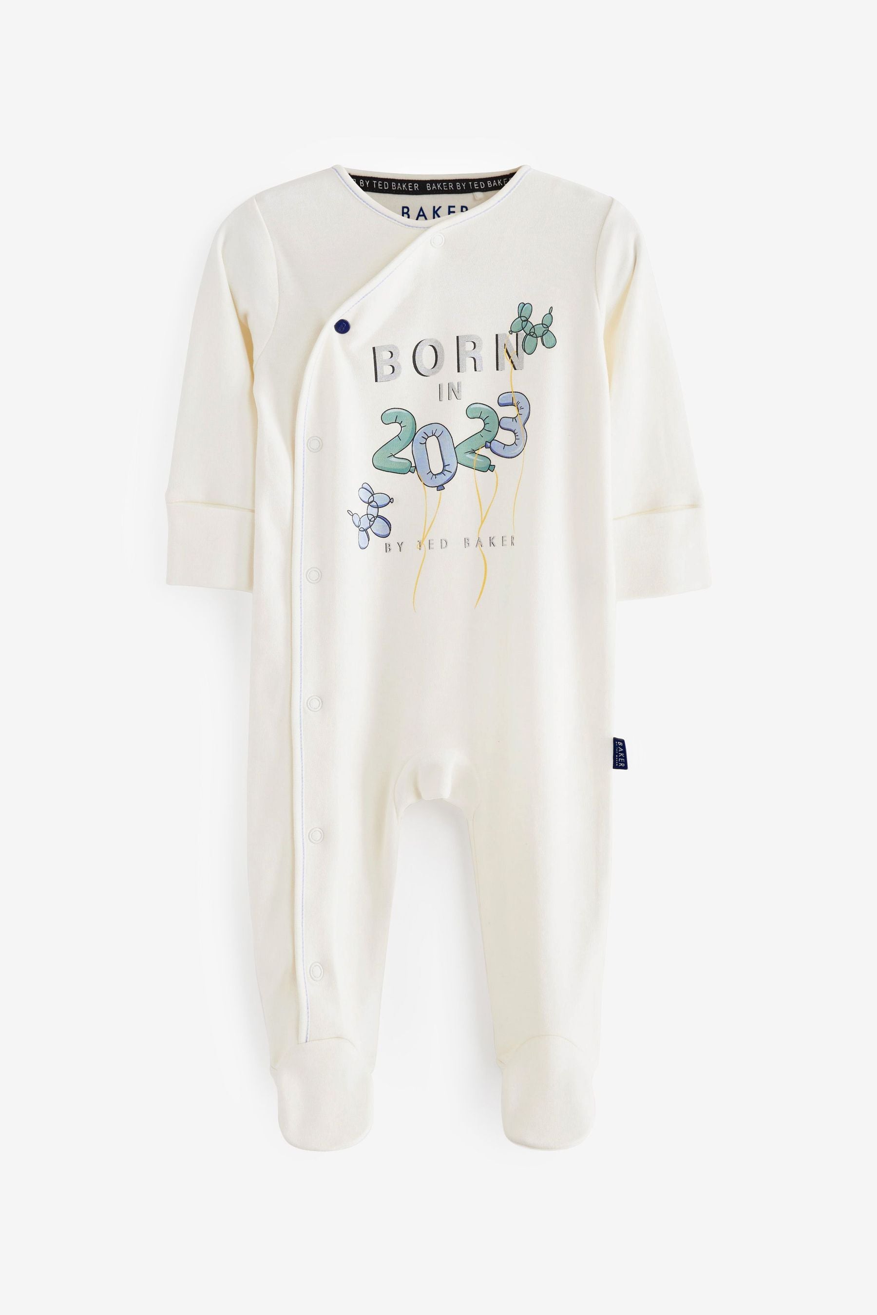 White Baker by Ted Baker Born in 2023 White Sleepsuit