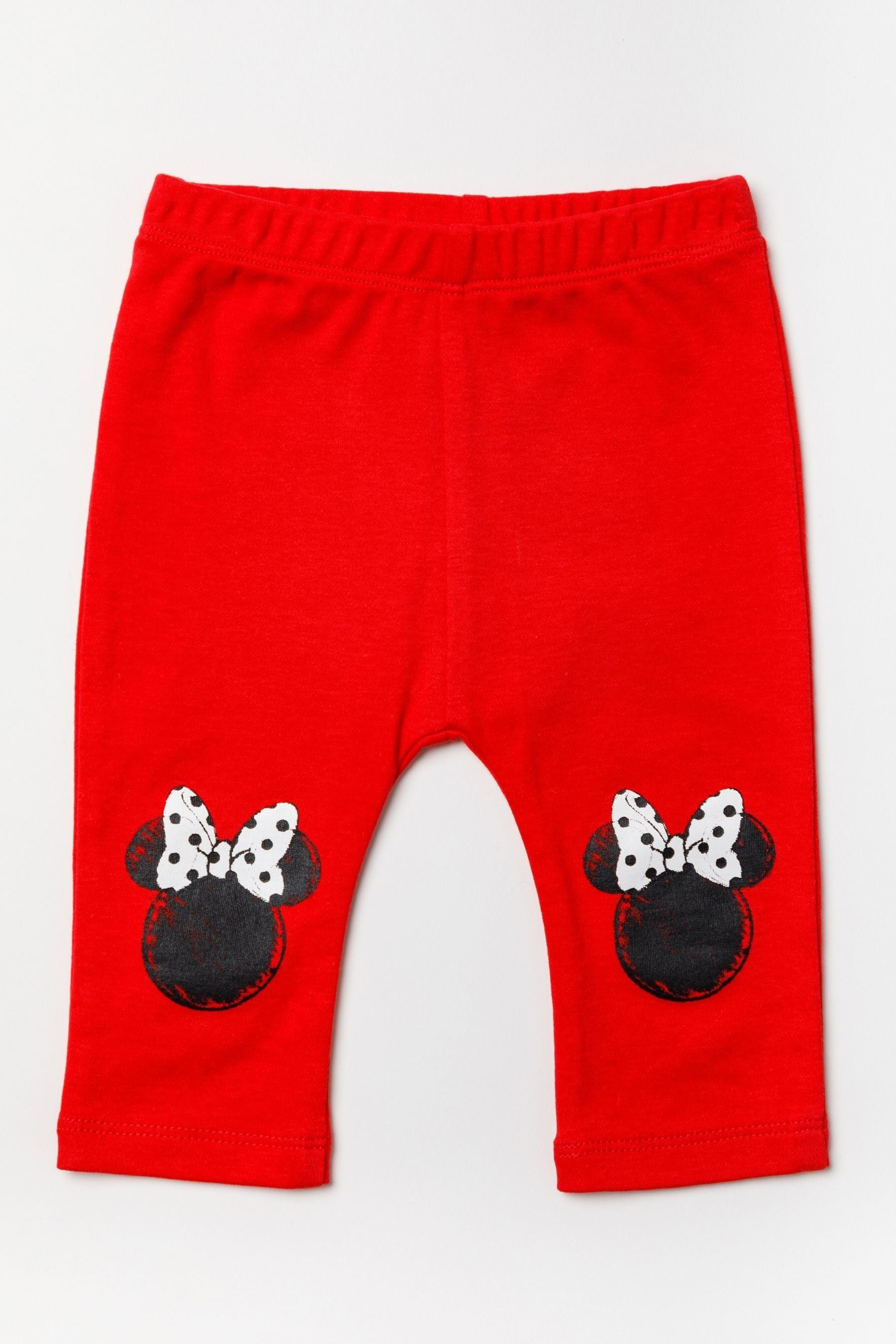 Red Disney Red Minnie Mouse Top, Leggings And Headband Set