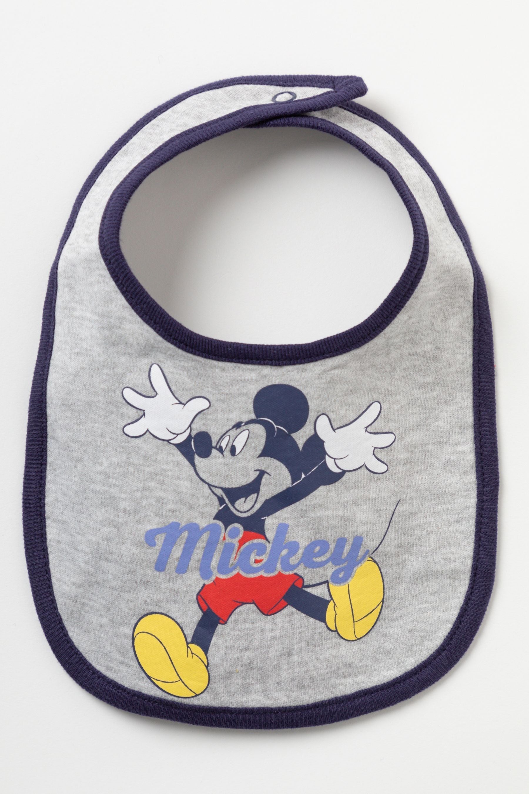 Grey Disney Grey Mickey Mouse Sleepsuit, Bodysuit And Bib Set