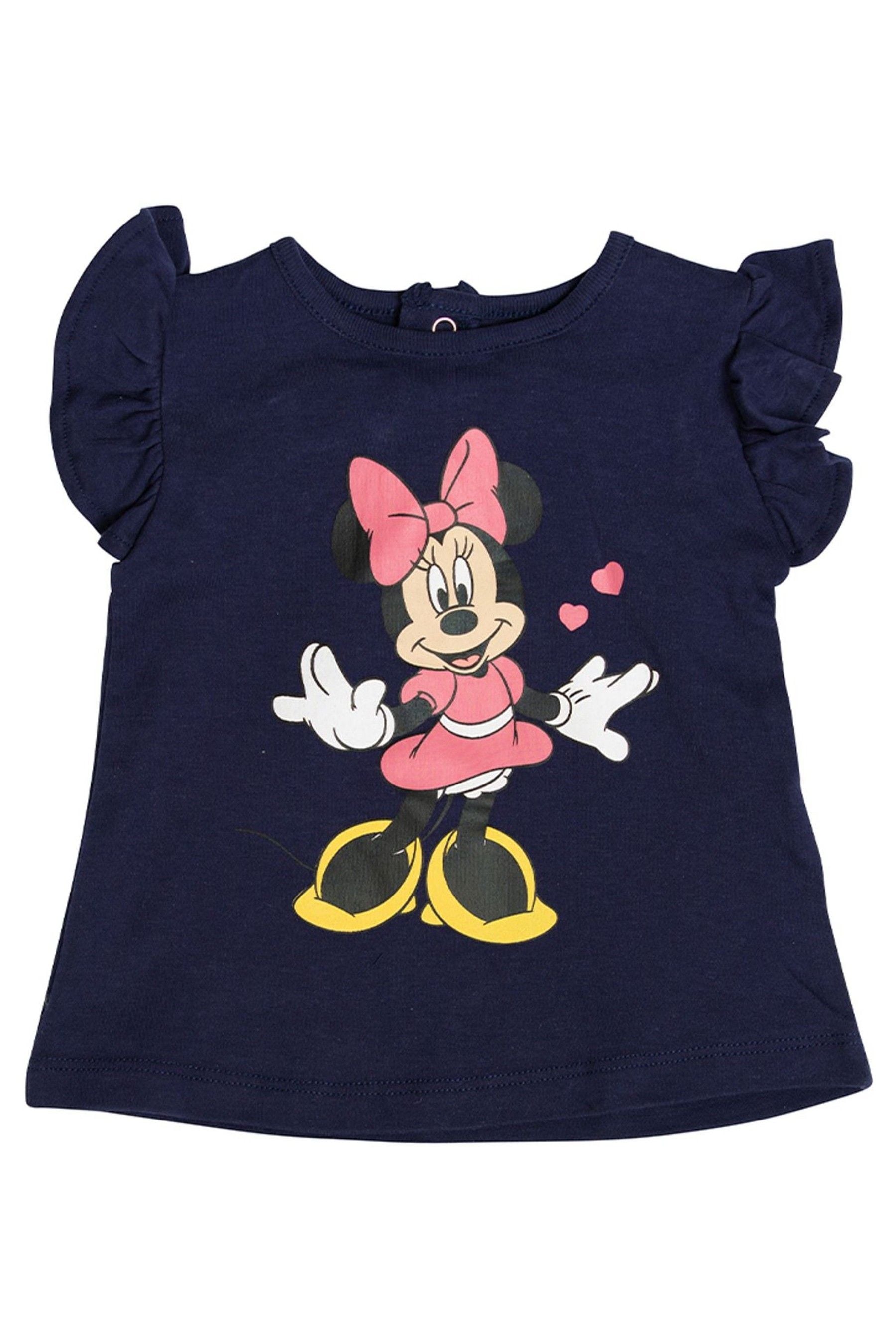 Blue Disney Blue Minnie Mouse Navy Top, Leggings And Headband Set