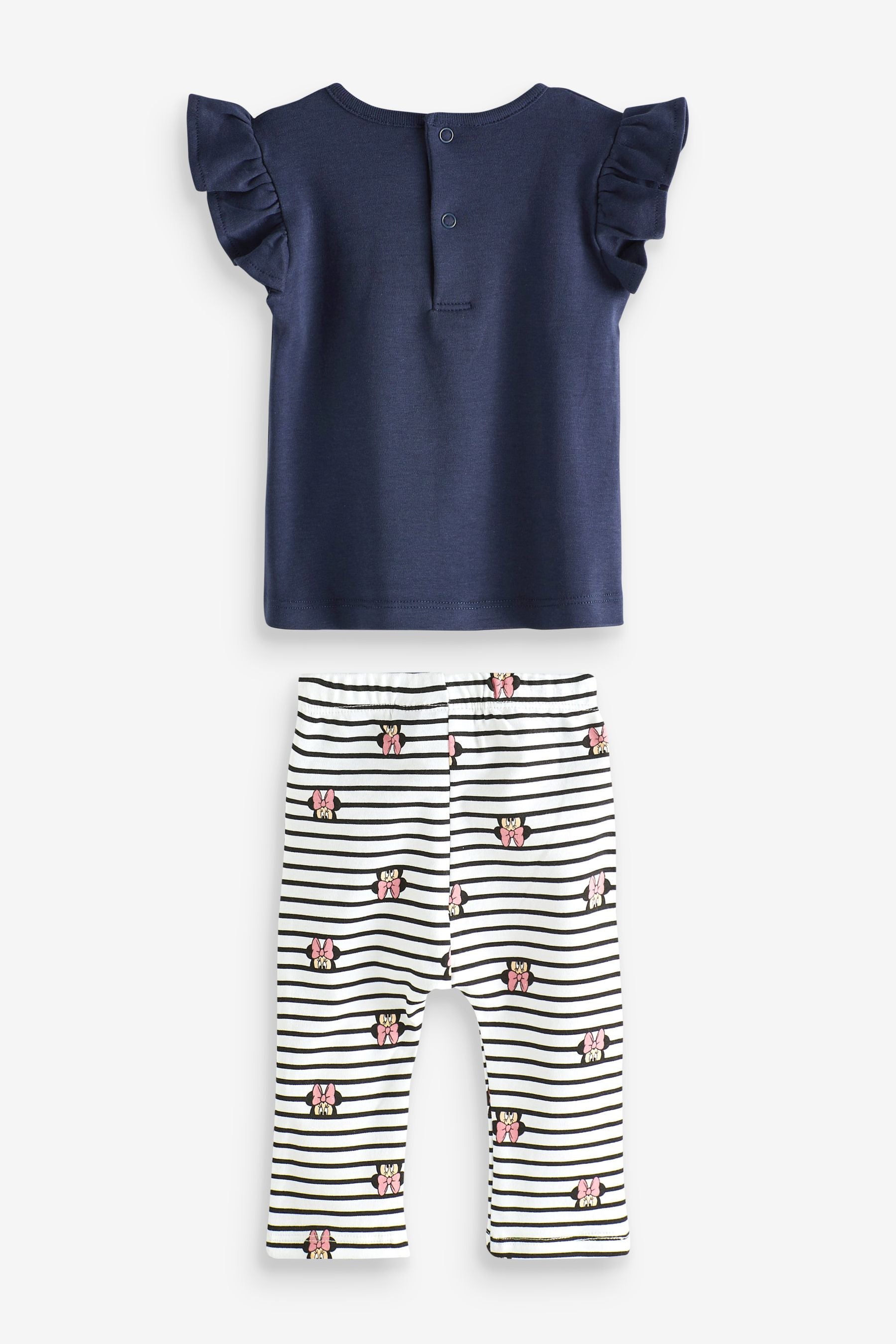 Blue Disney Blue Minnie Mouse Navy Top, Leggings And Headband Set