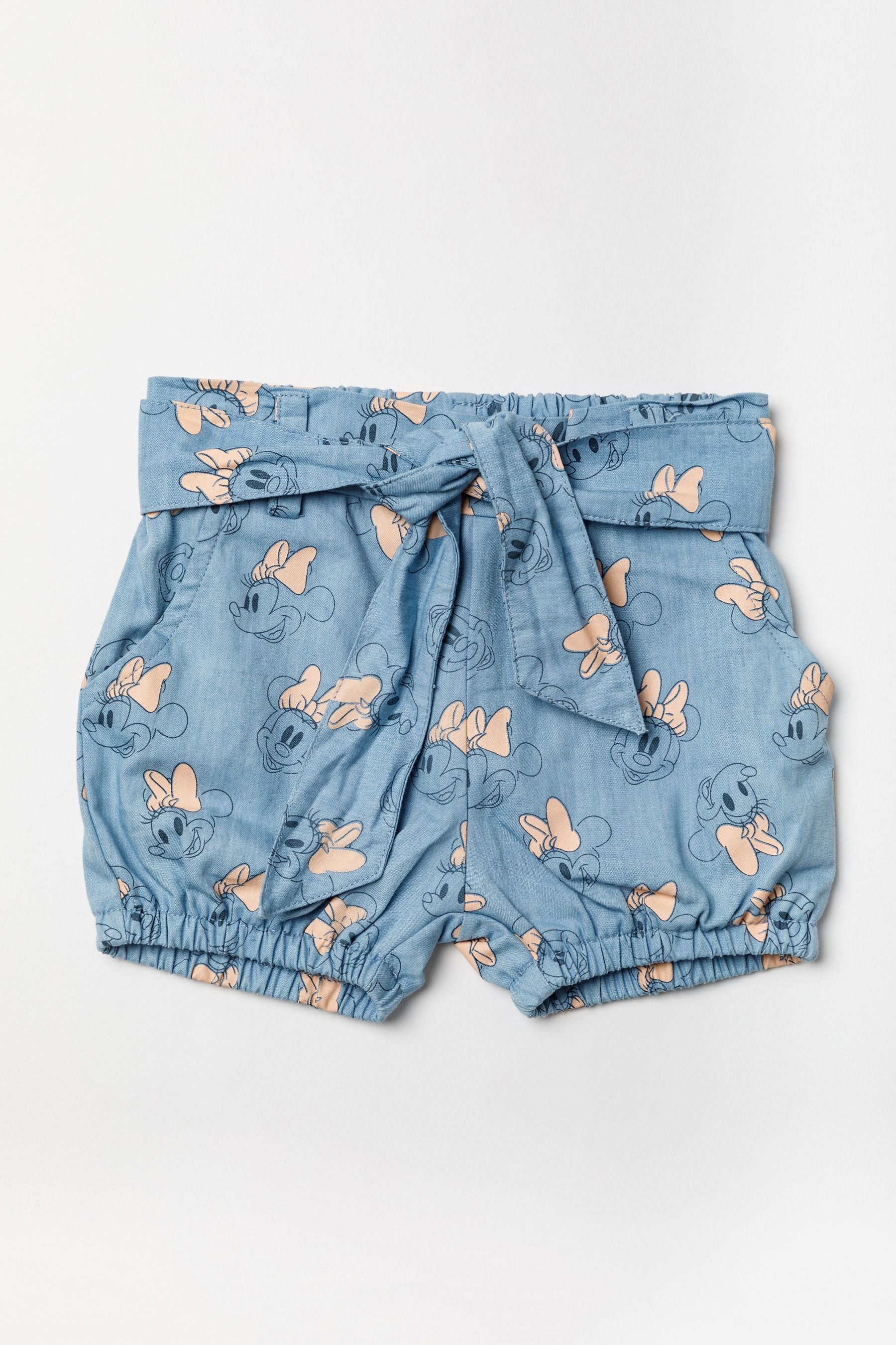 Blue Disney Minnie Mouse Chambray Shorts And T-Shirt Set