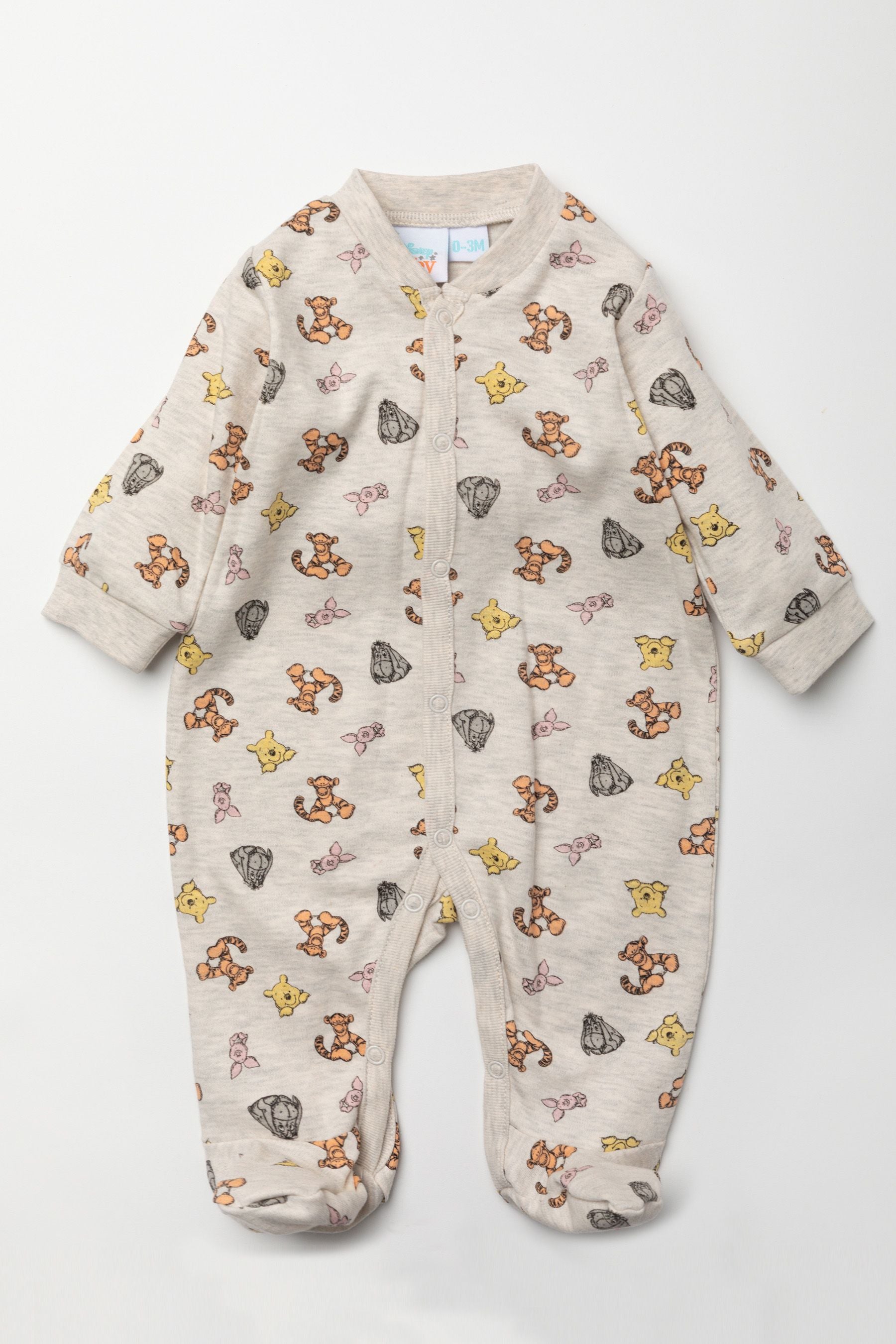 Natural Disney Natural Winnie The Pooh Sleepsuit, Bodysuit And Bib Set