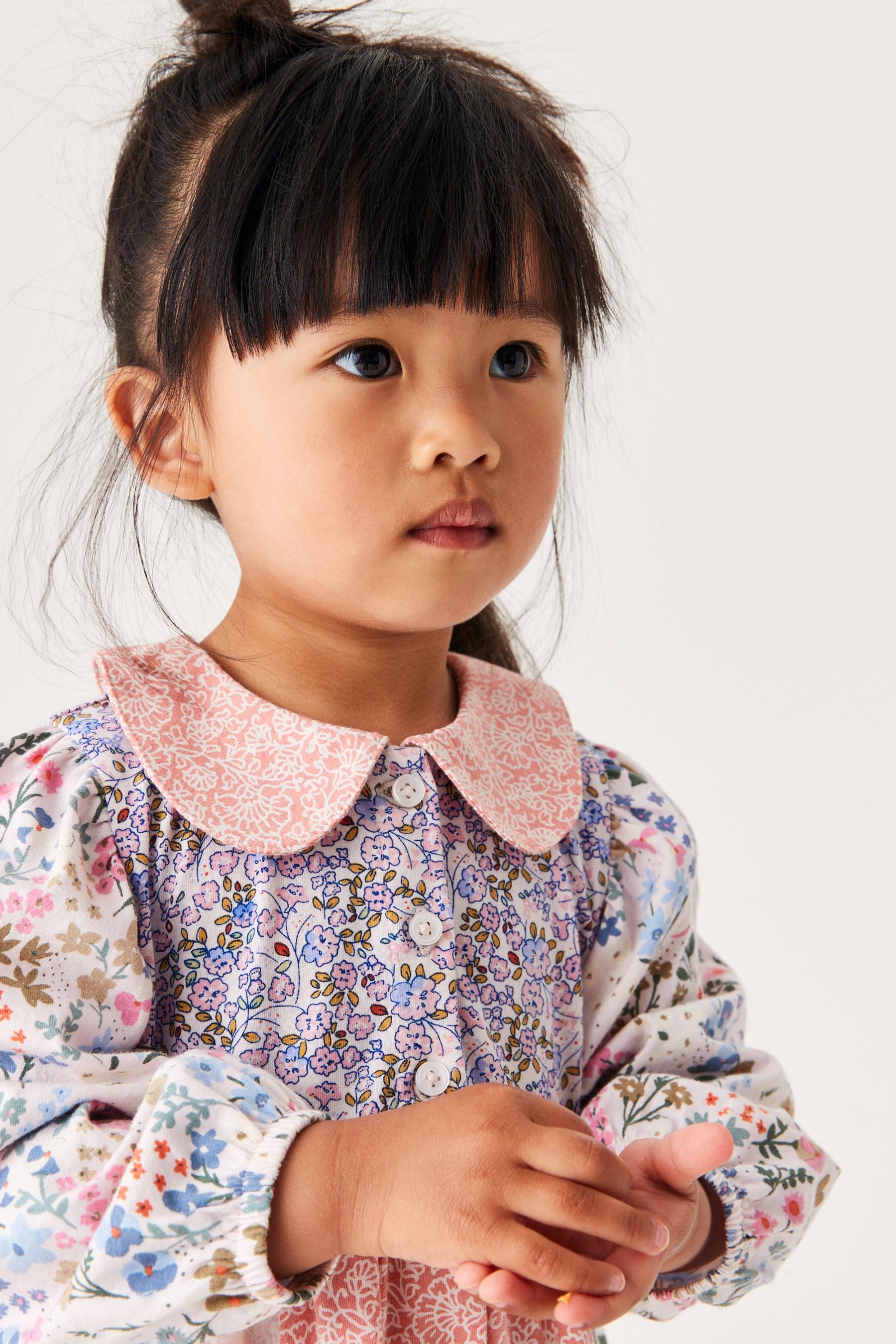 Pink Patchwork Character Collar Tea Dress (3mths-7yrs)