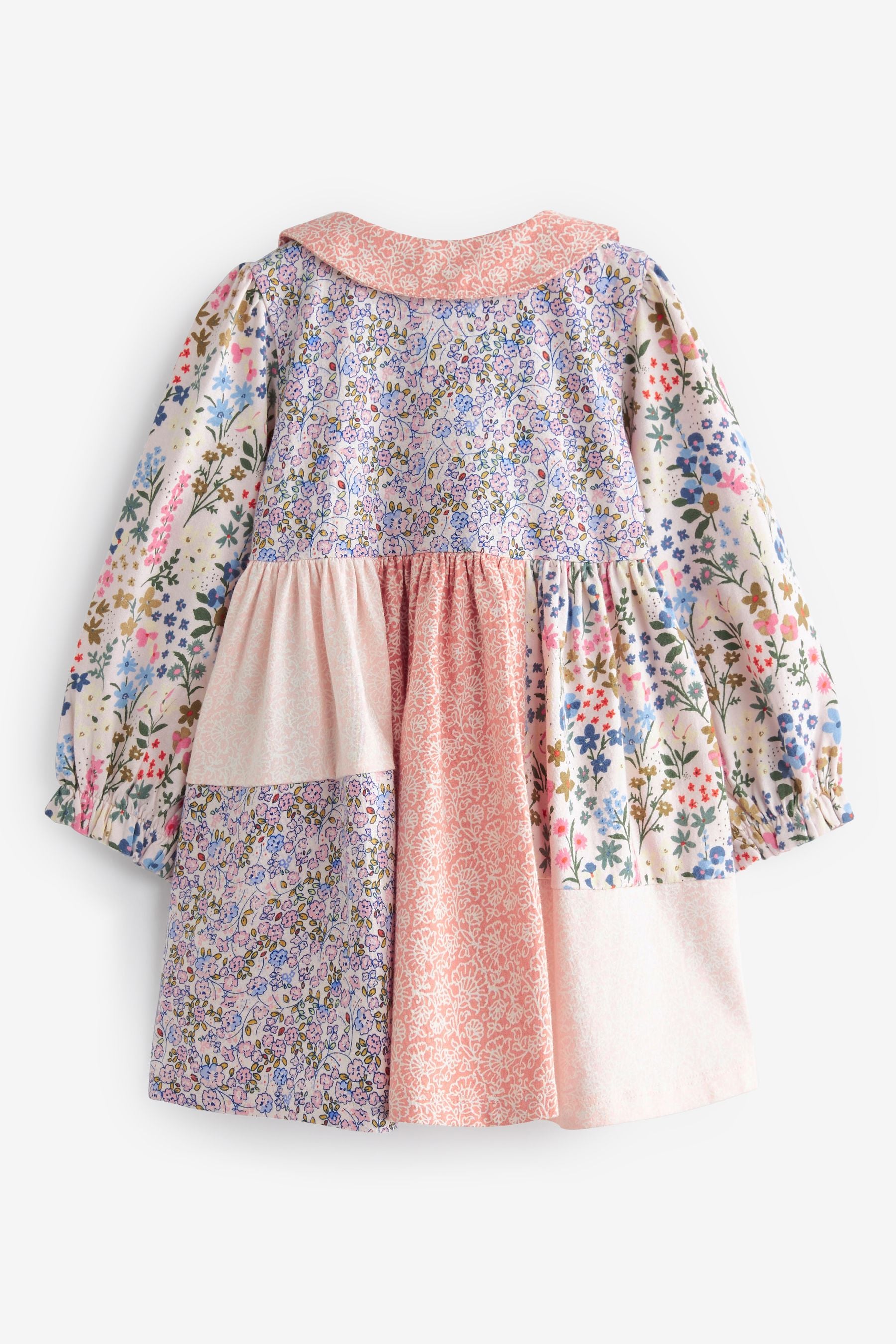 Pink Patchwork Character Collar Tea Dress (3mths-7yrs)