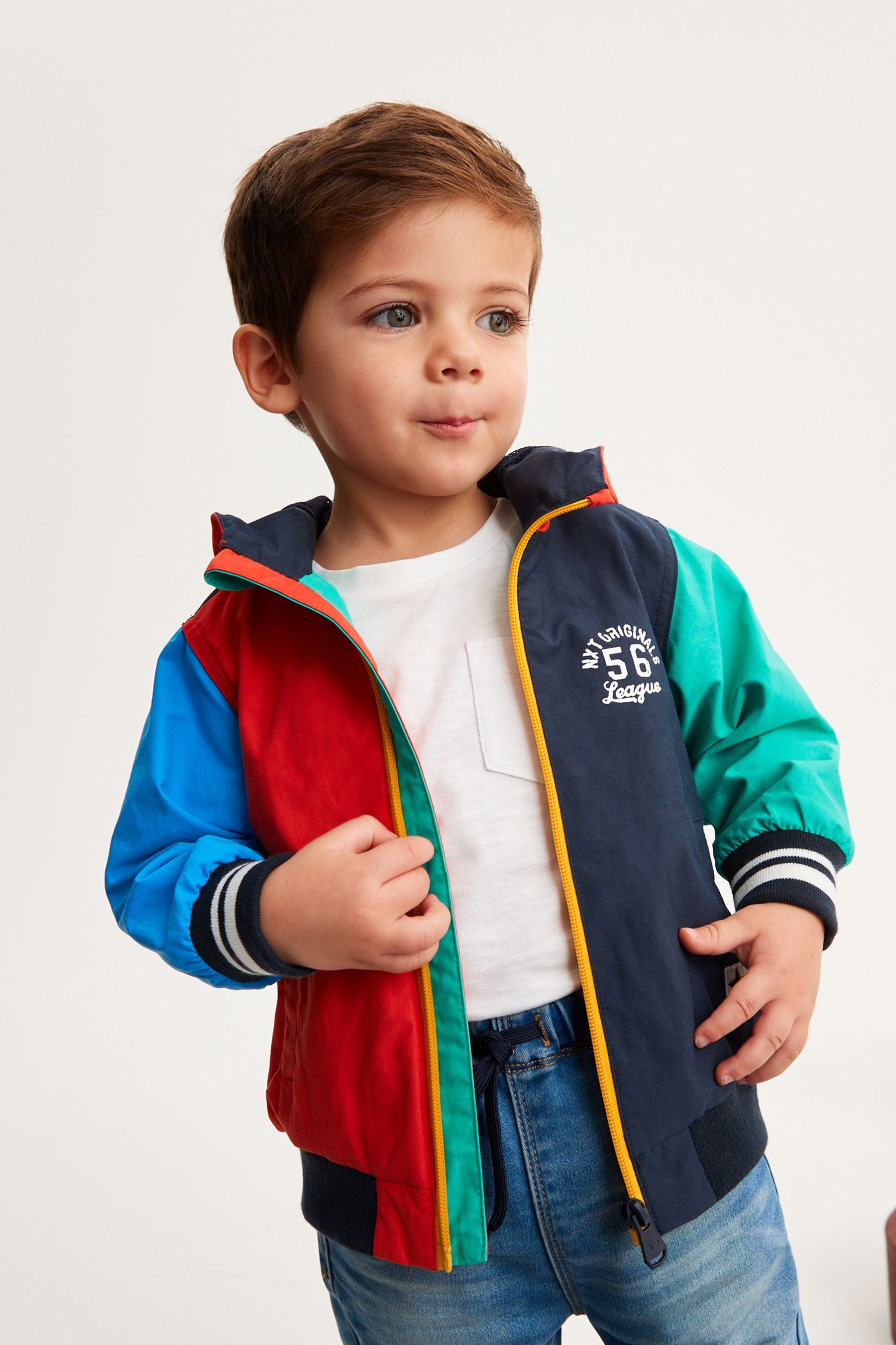 Multi Colourblock Shower Resistant Bomber Jacket (3mths-7yrs)