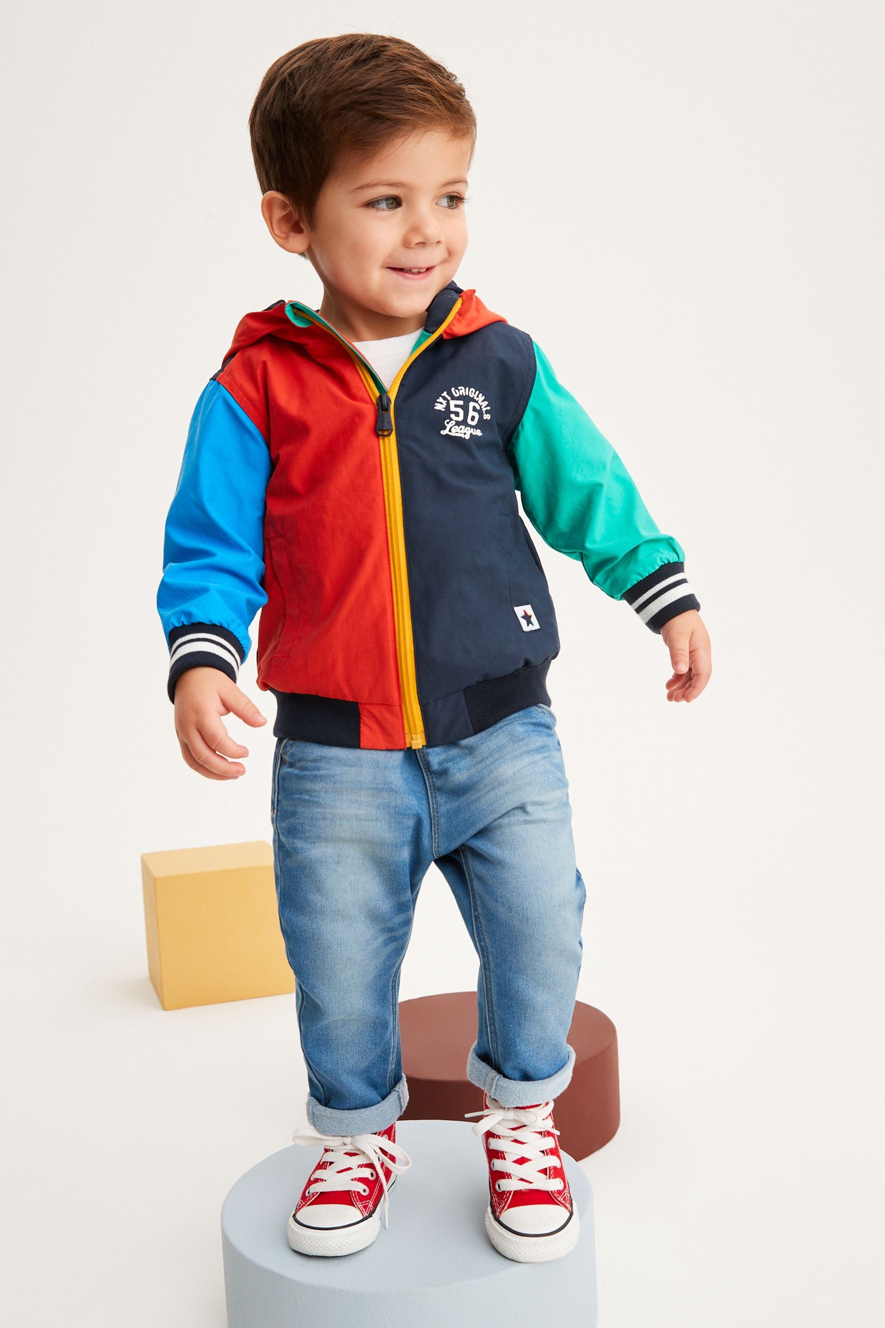 Multi Colourblock Shower Resistant Bomber Jacket (3mths-7yrs)