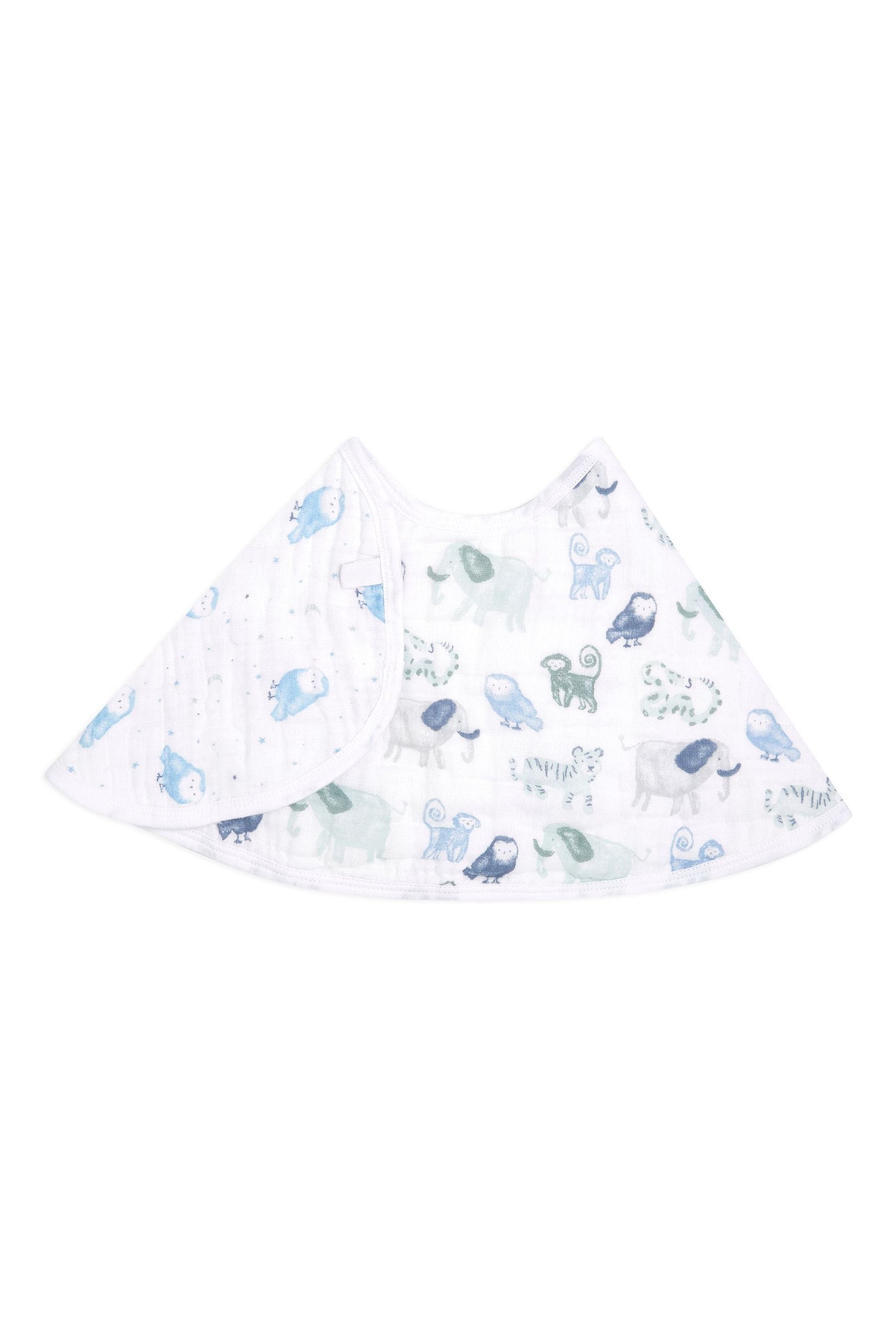 Blue aden + anais Blue Essentials Cotton Muslin Baby Burpy Bib