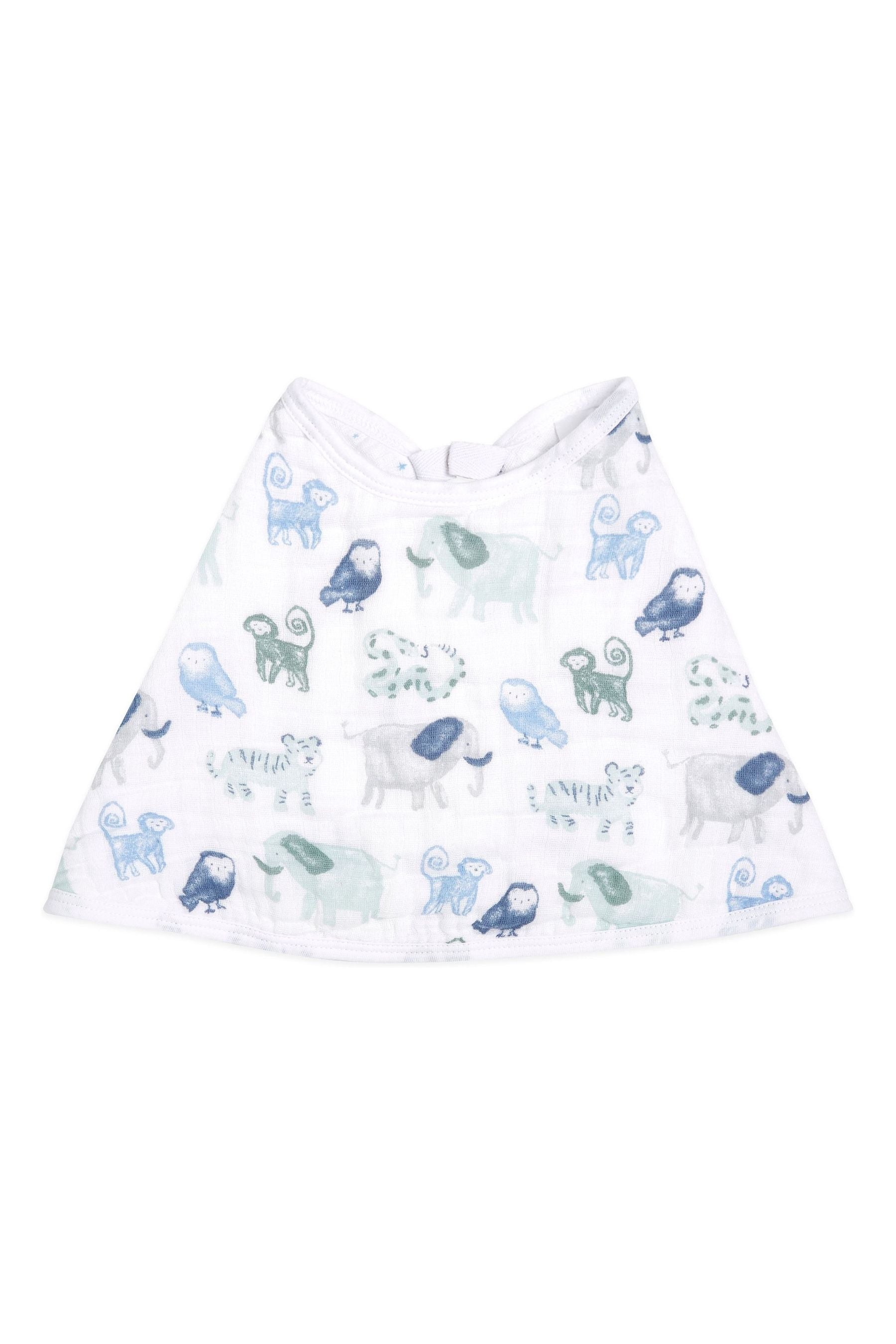 Blue aden + anais Blue Essentials Cotton Muslin Baby Burpy Bib