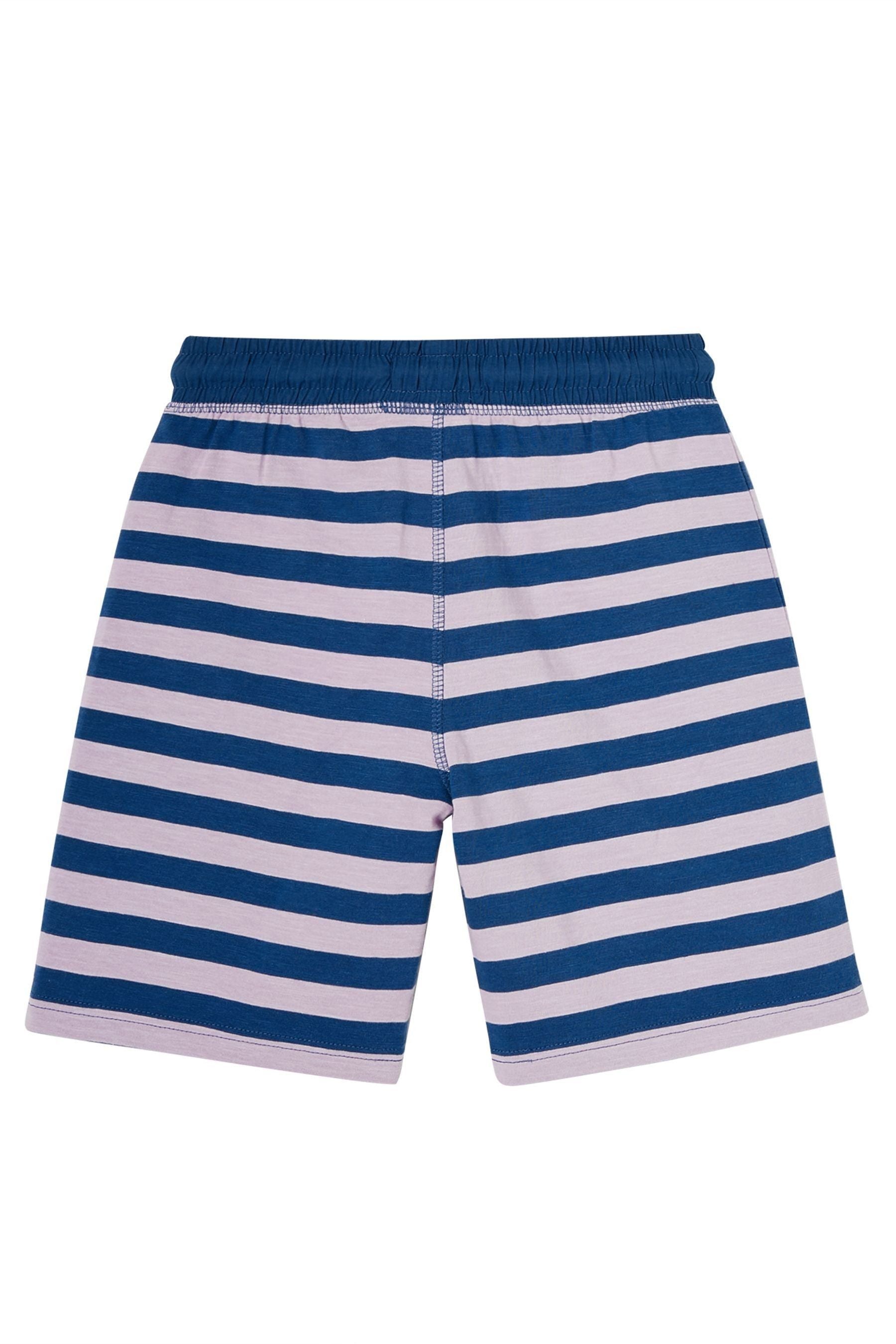 Joules Jed Purple Jersey Stripe Jog Shorts