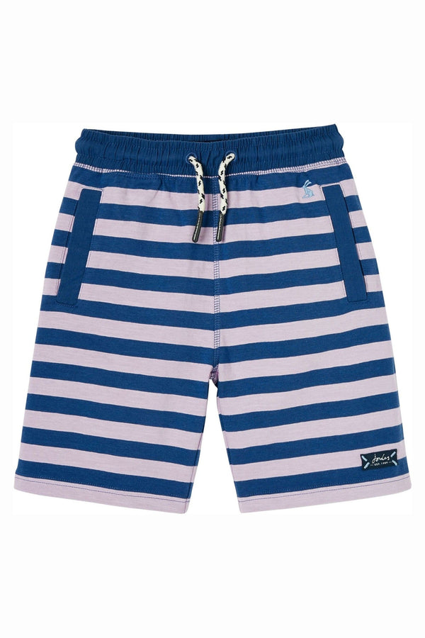 Joules Jed Purple Jersey Stripe Jog Shorts