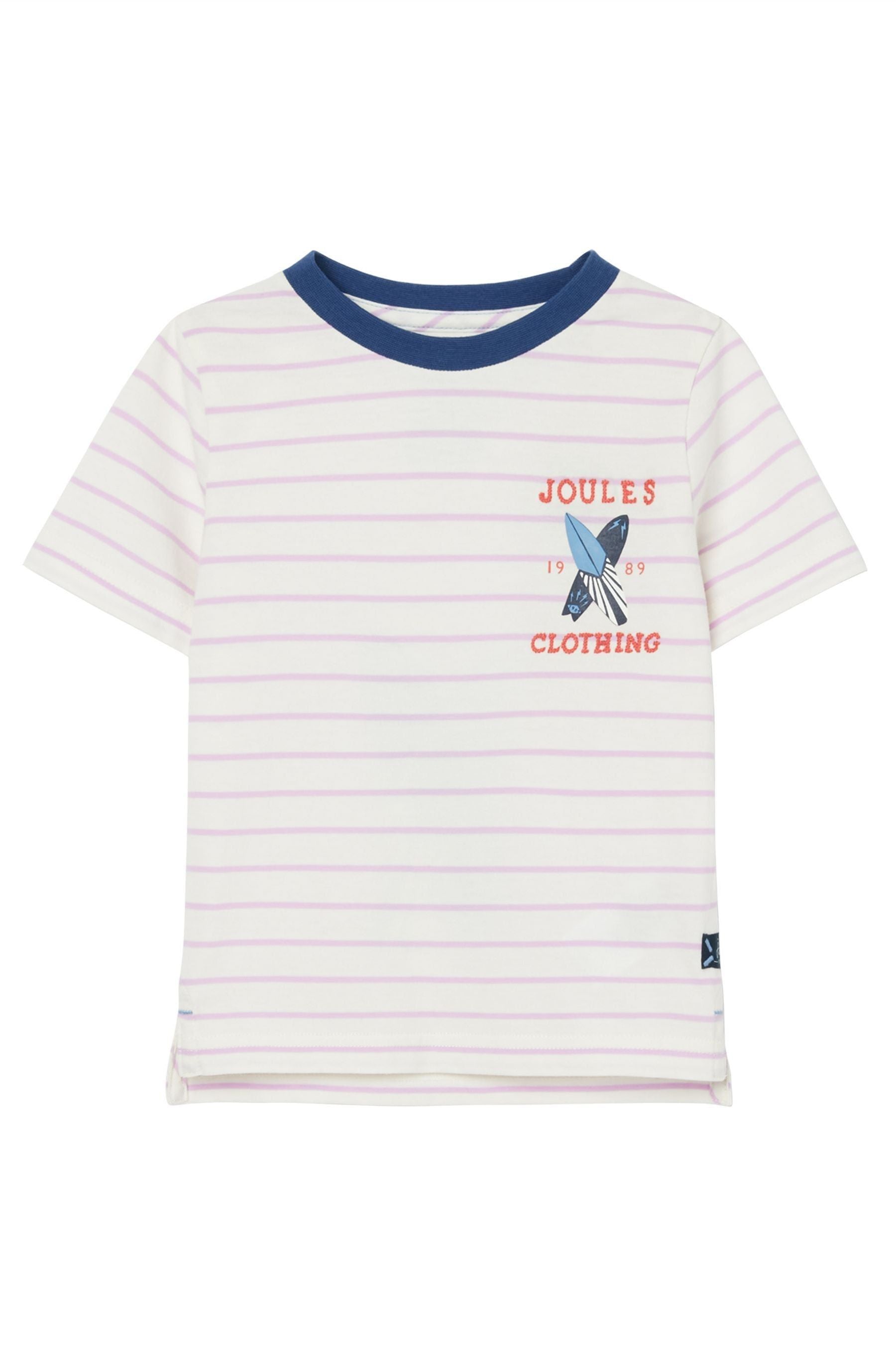 Joules Bryce Purple Short Sleeve Artwork T-Shirt