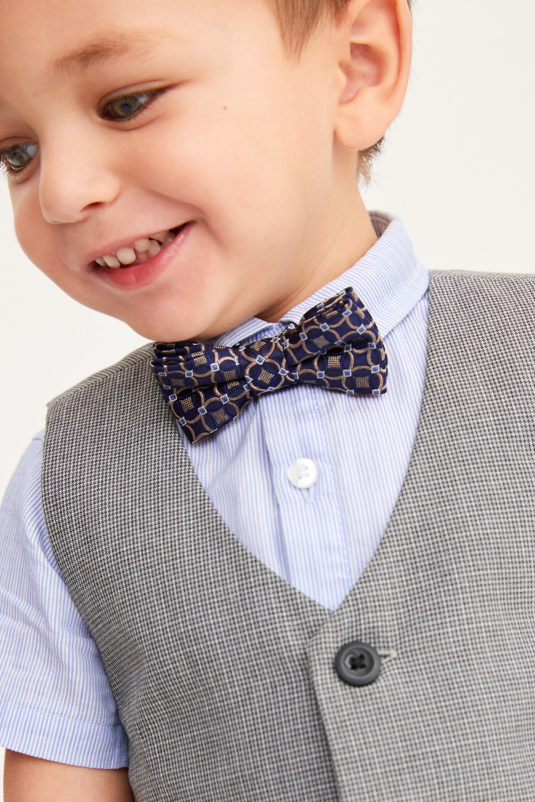 Blue 3pc Waistcoat, Shirt & Bow Tie Set (3mths-9yrs)