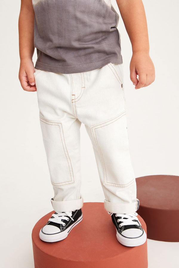 Ecru Cream Carpenter Jeans (3mths-7yrs)