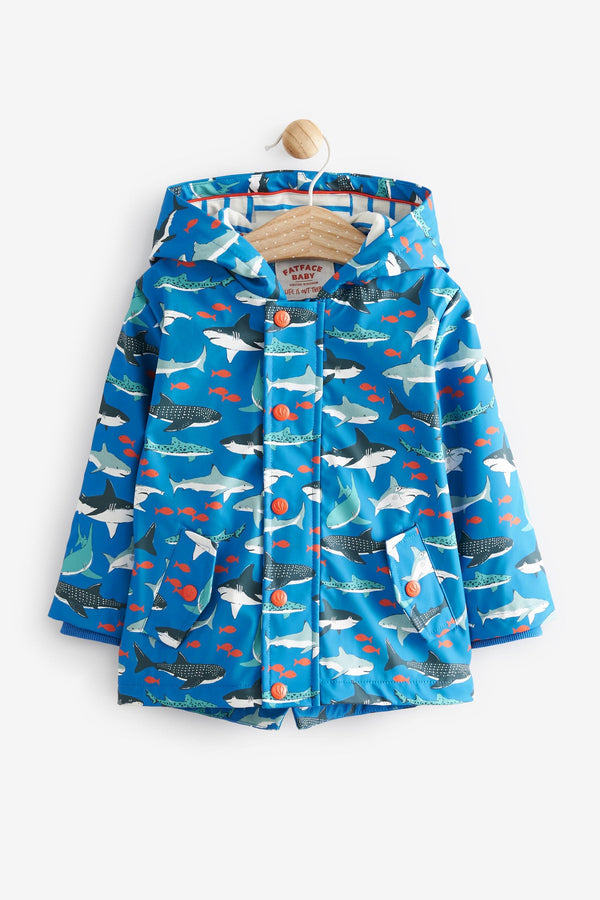 Blue Shark FatFace Baby Shark Rain Mac