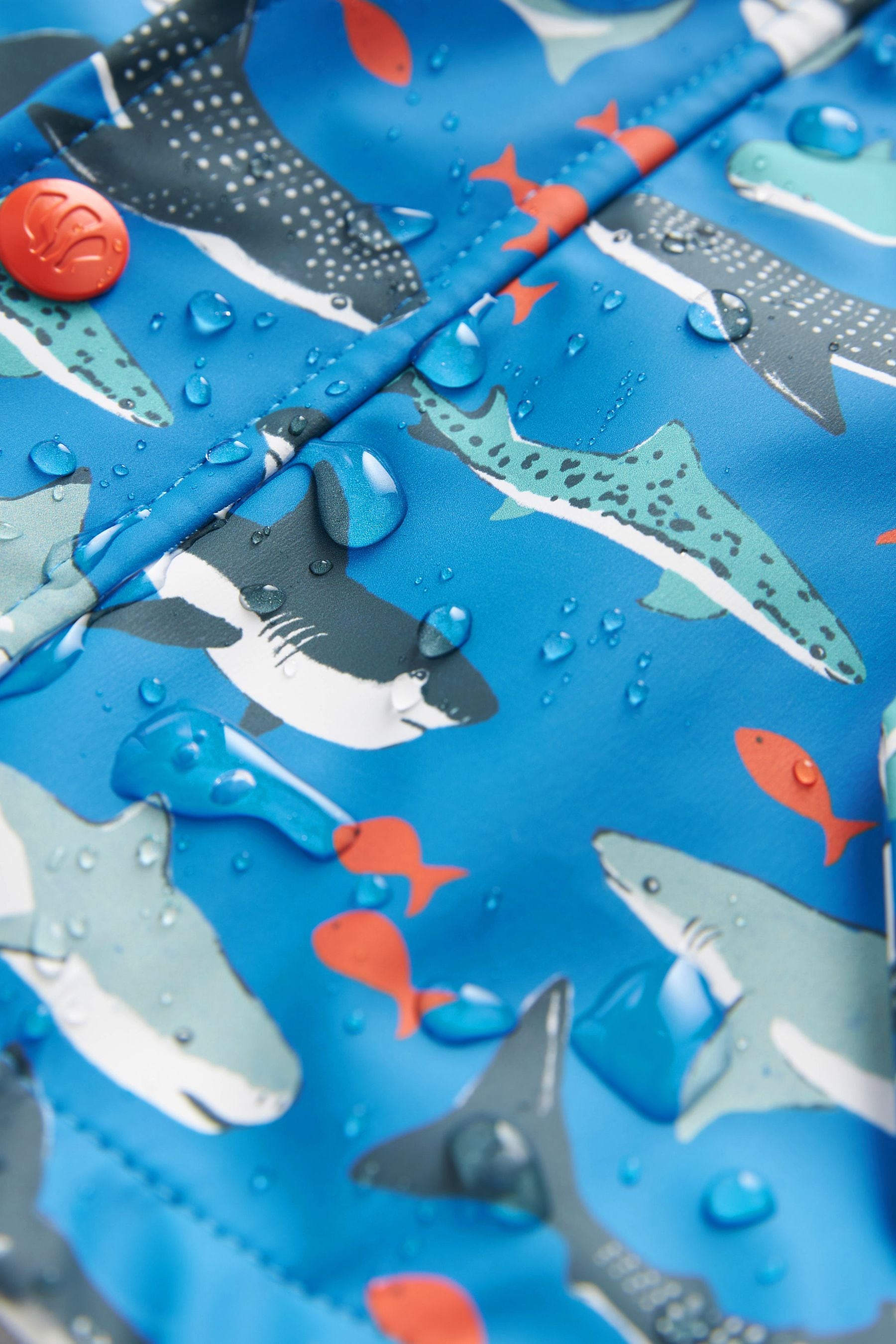 Blue Shark FatFace Baby Shark Rain Mac