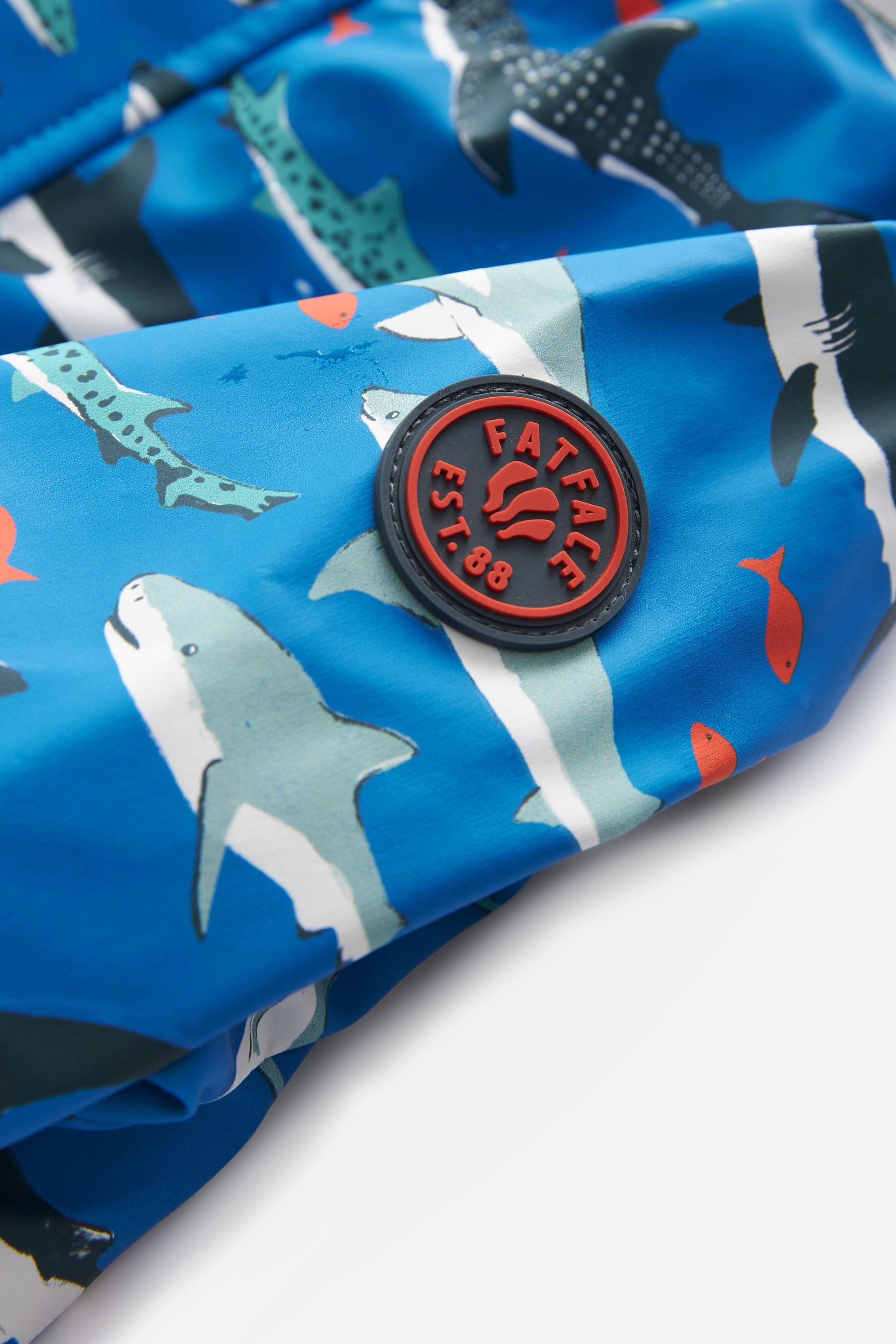 Blue Shark FatFace Baby Shark Rain Mac