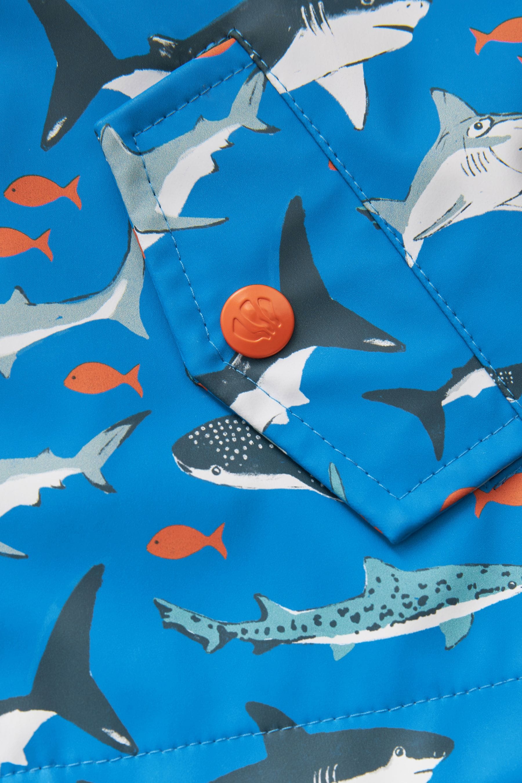 Blue Shark FatFace Baby Shark Rain Mac