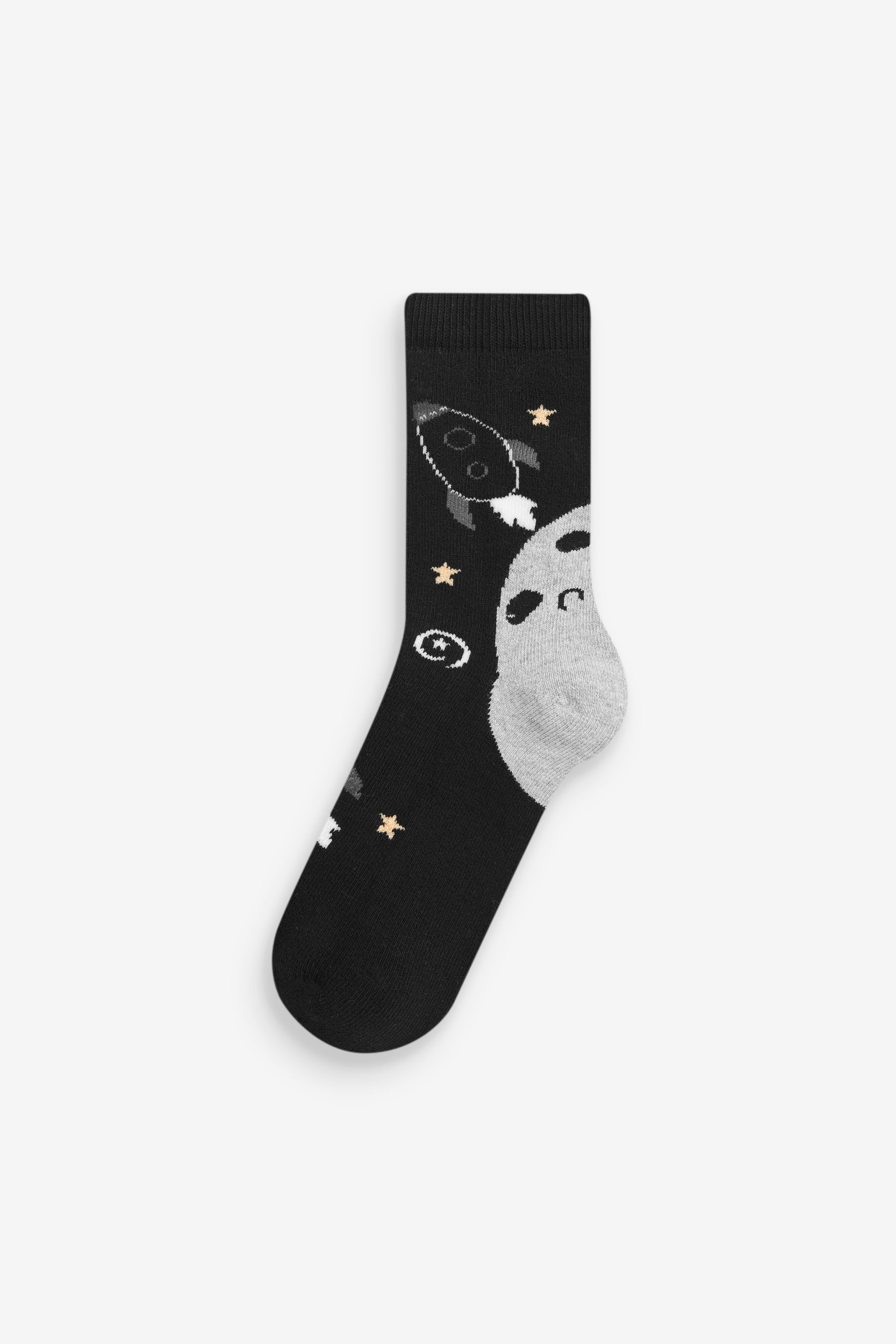 Black/Grey Space Trainer Socks 5 Pack