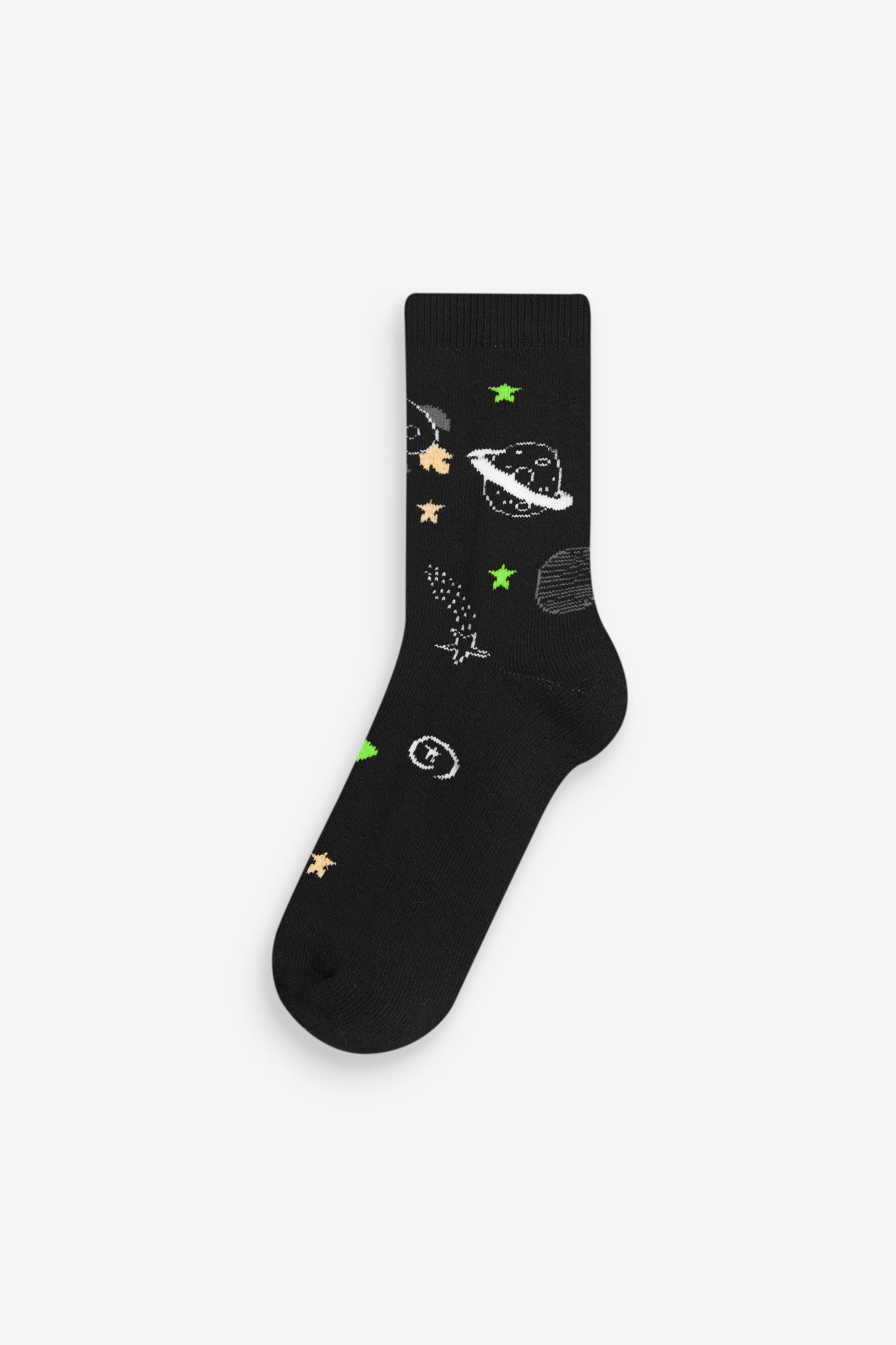 Black/Grey Space Trainer Socks 5 Pack